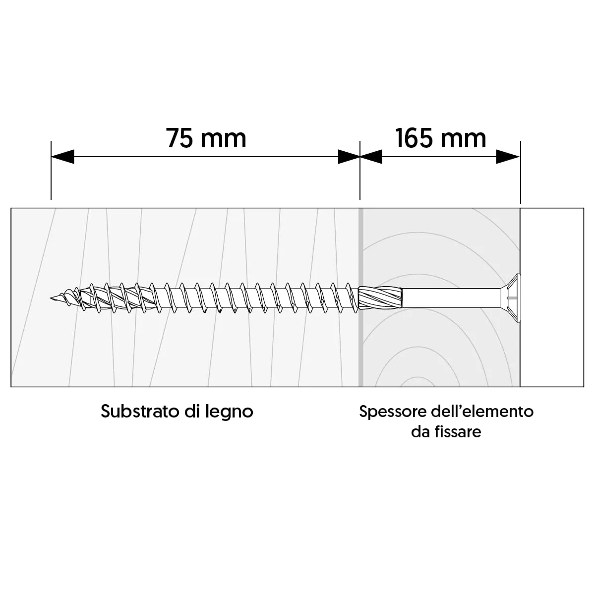 KLIMAS Viti per legno Torx a testa svasata 6 x 240 mm, 100 pezzi, giallo - immagine 2