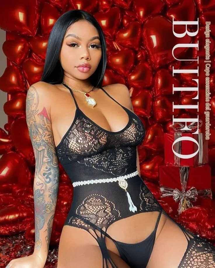 Buitifo Donna Fishnet Bodystocking Pigiama, Nero, Taglia Unica - immagine 4