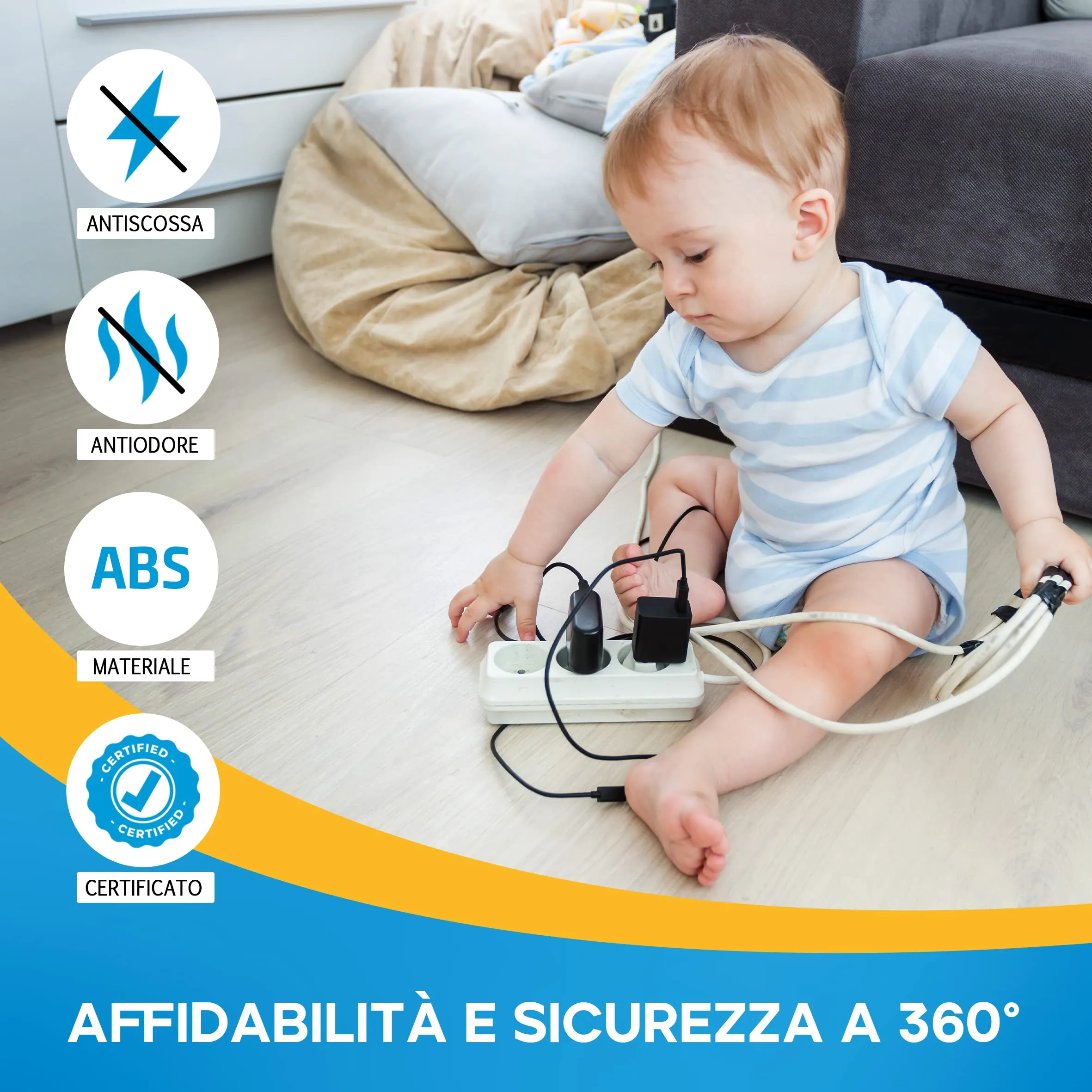 Homy Kit 20 Copriprese di Sicurezza per Bambini, Italiane Universali e Schuko (Nero) - immagine 5