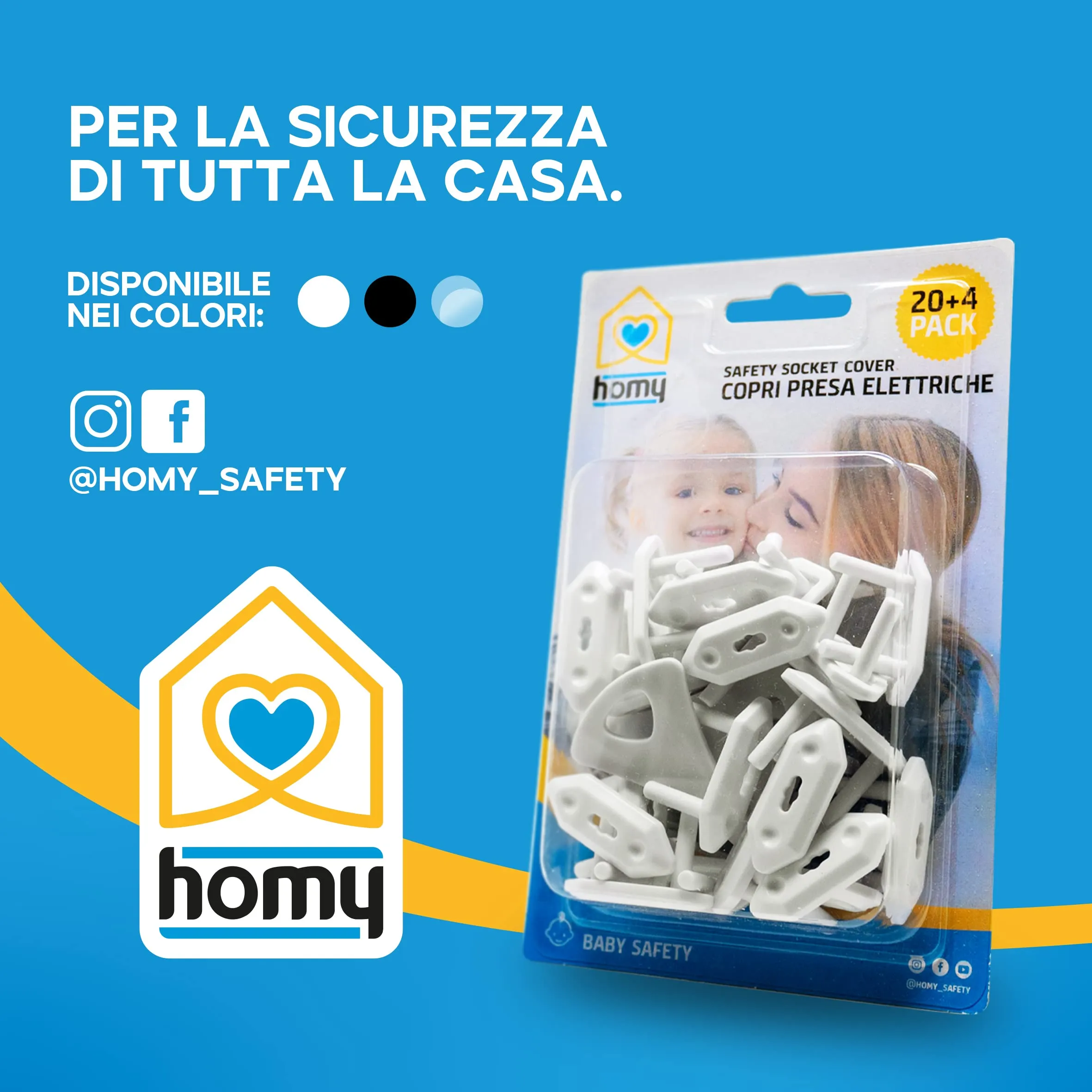 Homy Kit 20 Copriprese di Sicurezza per Bambini, Italiane Universali e Schuko (Nero) - immagine 7