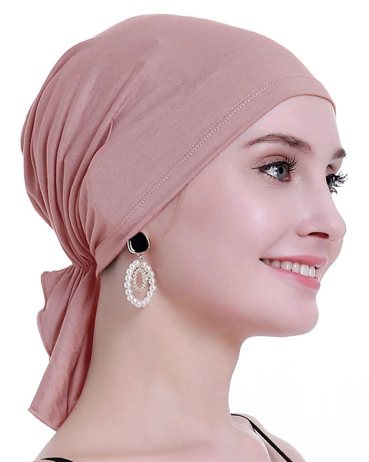 osvyo Copricapo in bambù per chemioterapia da donna, Bamboo Light Albicot Blush, Taglia unica - immagine 1