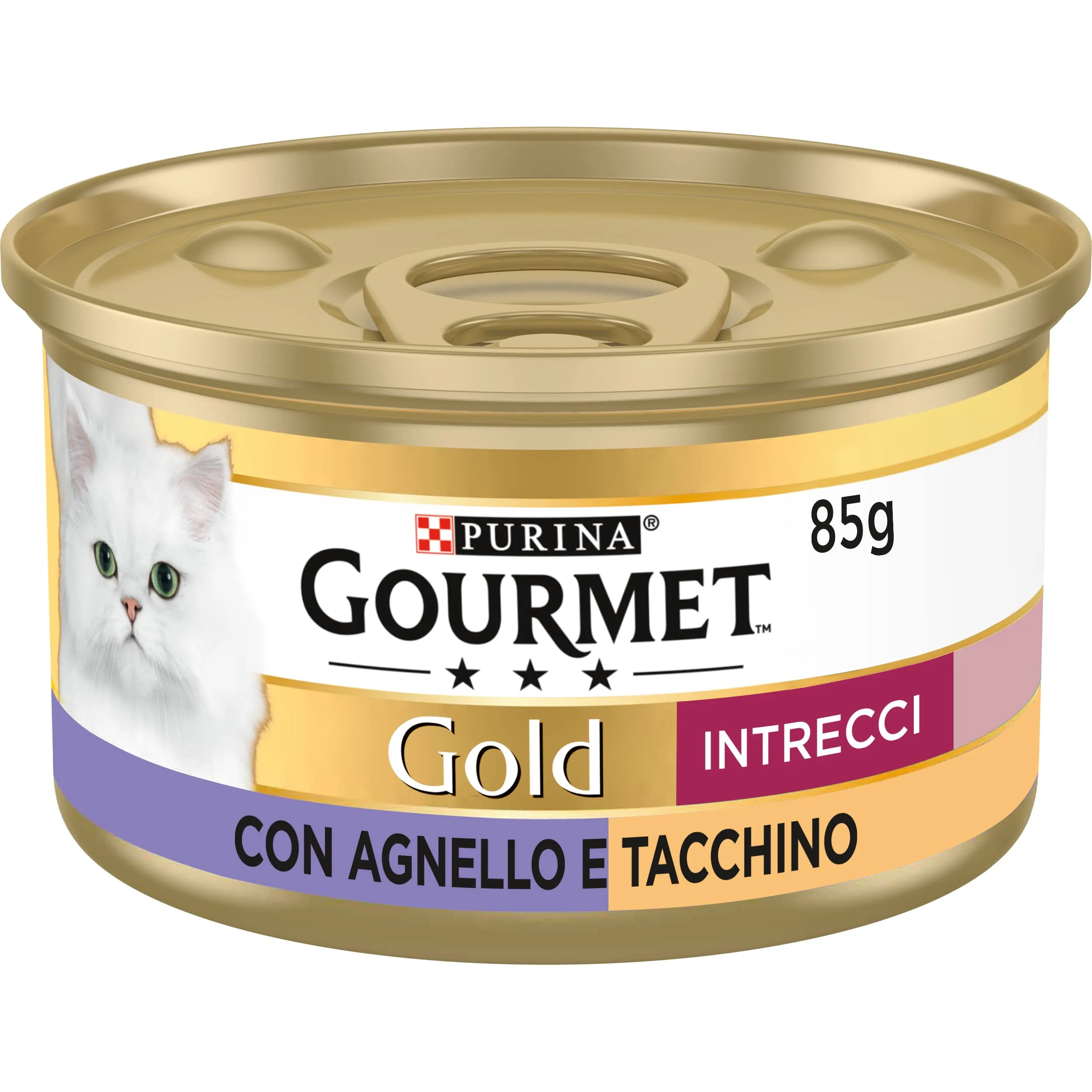 Gourmet Gold Intrecci di Gusto Cibo Umido per Gatti Adulti Tortino con Tacchino e Agnello, 24 Lattine da 85g - immagine 2