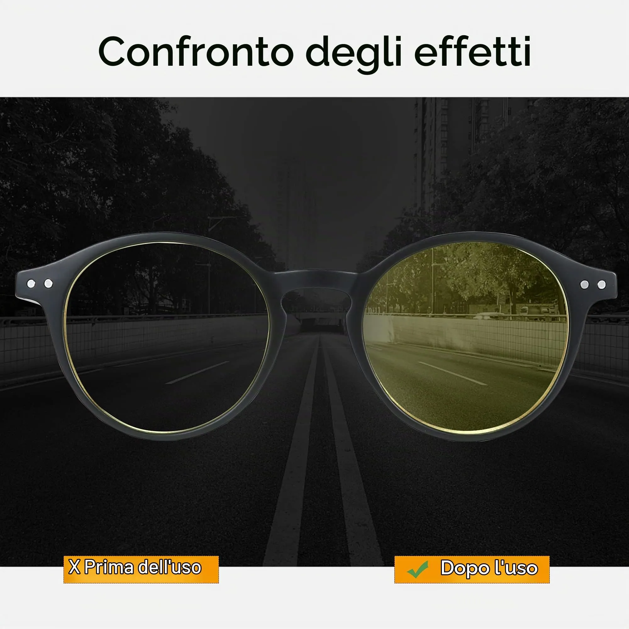 ZENOTTIC Occhiali da Sole Polarizzati Retrò Classici Rotondi UV400 per Uomo e Donna - Nero/Occhiali da Guida Notturna - immagine 4
