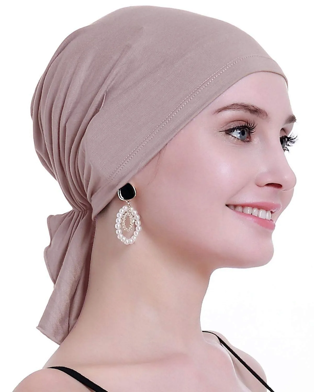 osvyo Copricapo in bambù per chemioterapia da donna, Turbante Bamboo Pale Mauve, Taglia unica - immagine 1