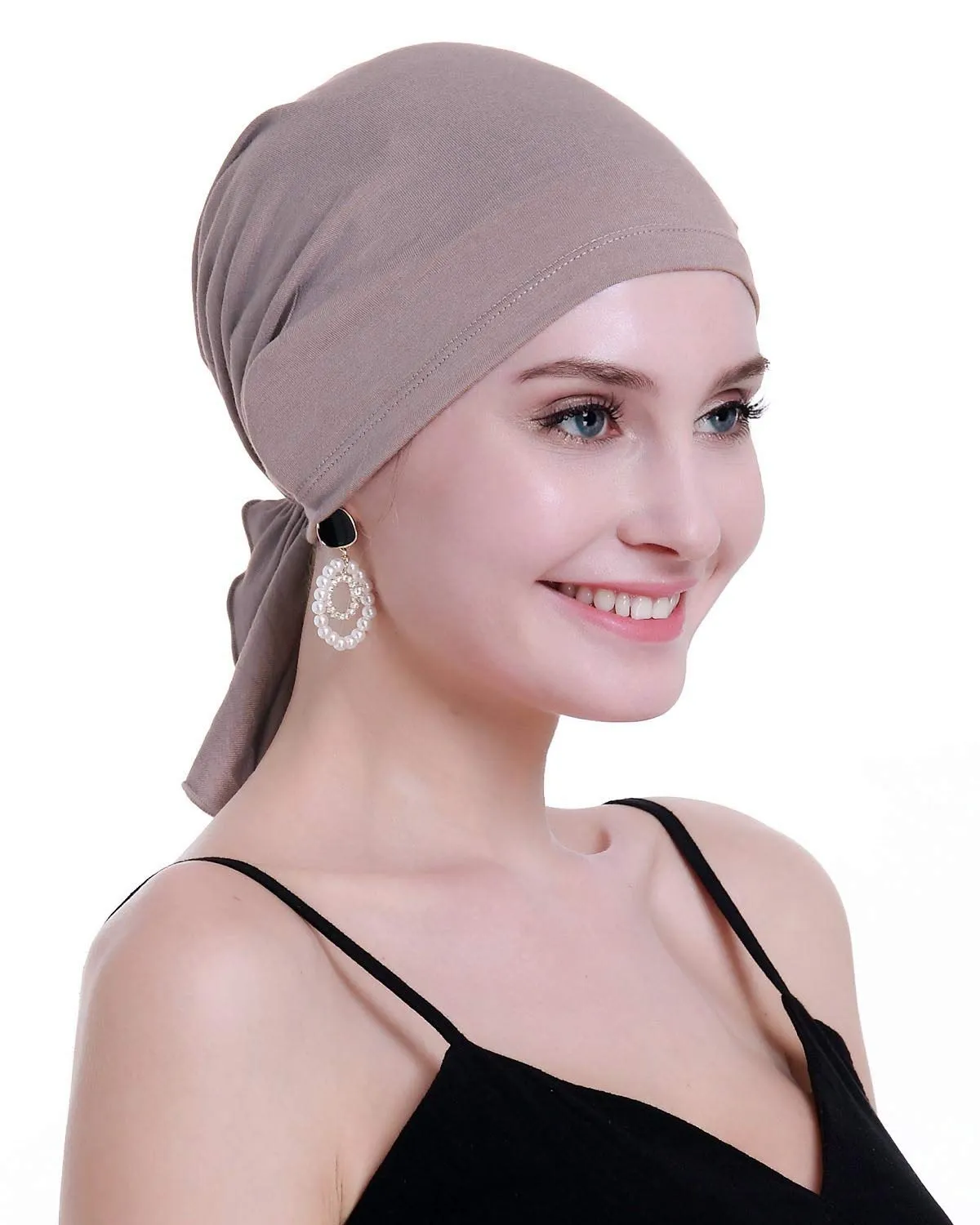 osvyo Copricapo in bambù per chemioterapia da donna, Turbante Bamboo Pale Mauve, Taglia unica - immagine 5