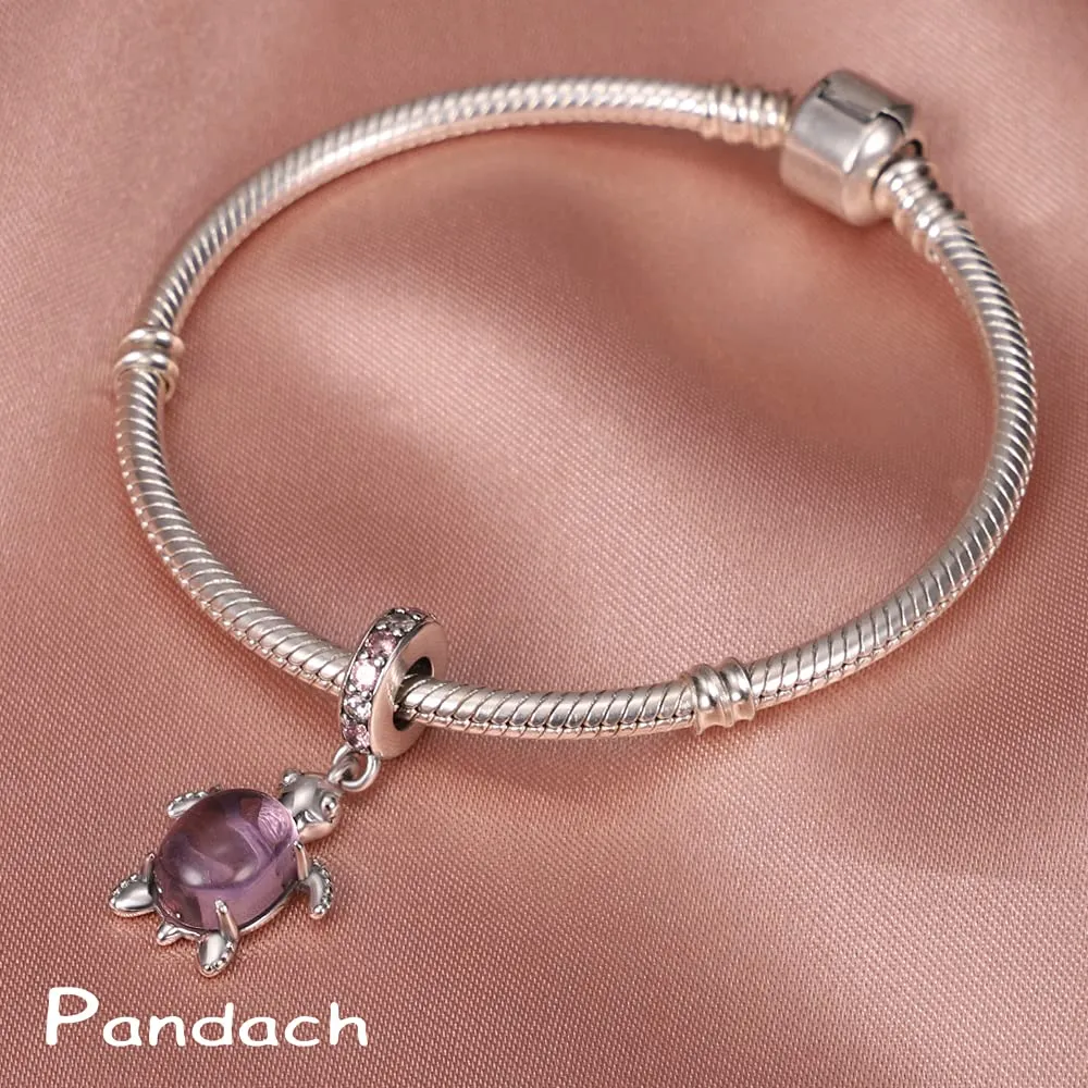 Pandach Bead Charm Ciondolo Argento Sterling 925 con Cubic Zirconia per Braccialetti e Collane Europei - immagine 2