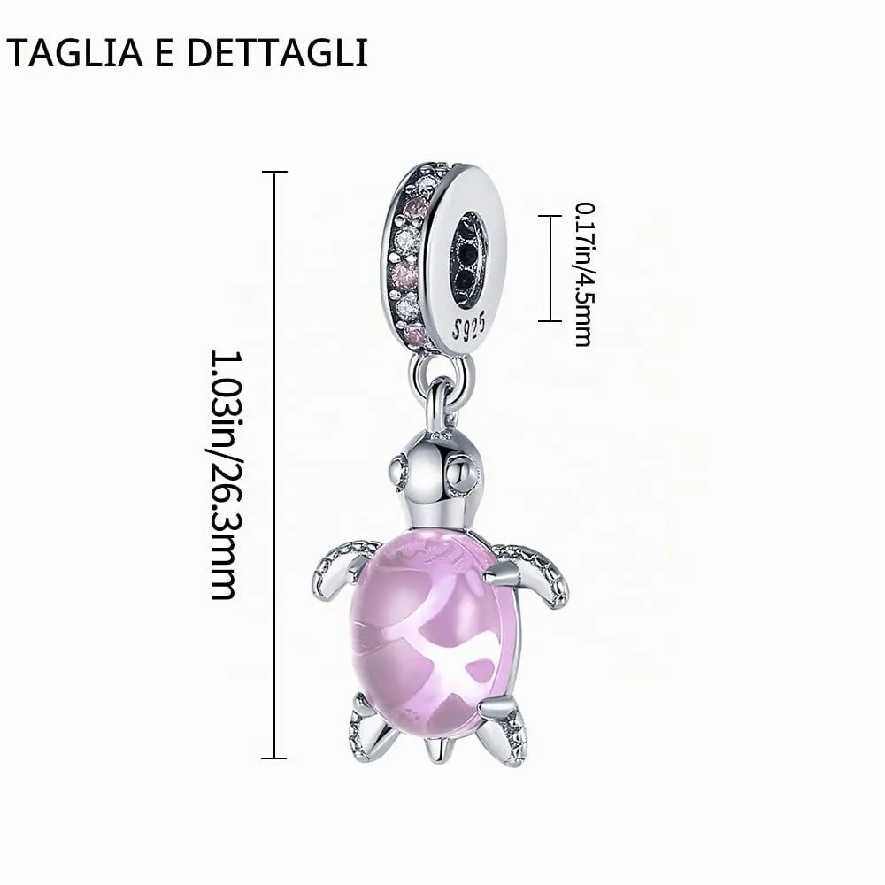 Pandach Bead Charm Ciondolo Argento Sterling 925 con Cubic Zirconia per Braccialetti e Collane Europei - immagine 5