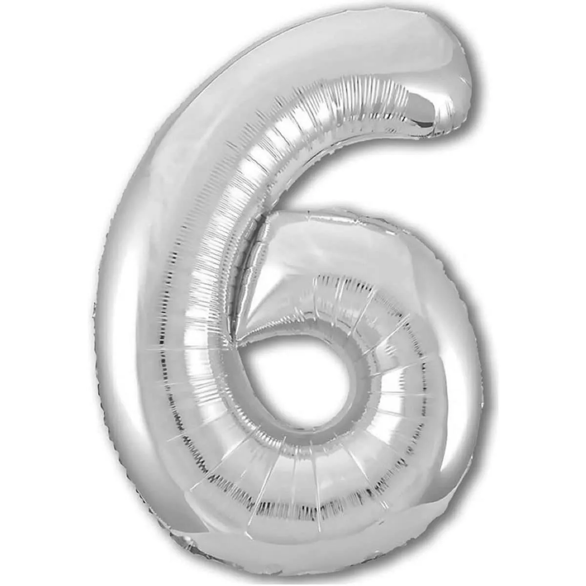 Jonami Palloncino Numero 6 Gigante Argento, 100 cm - immagine 1