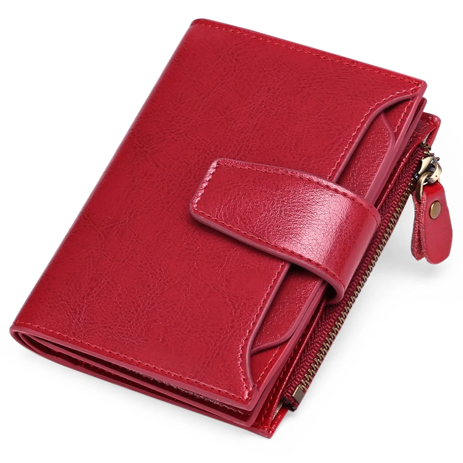 SENDEFN Portafoglio Donna in Pelle Vera con Blocco RFID, 14 Slot per Carte e Portamonete con Cerniera - immagine 1