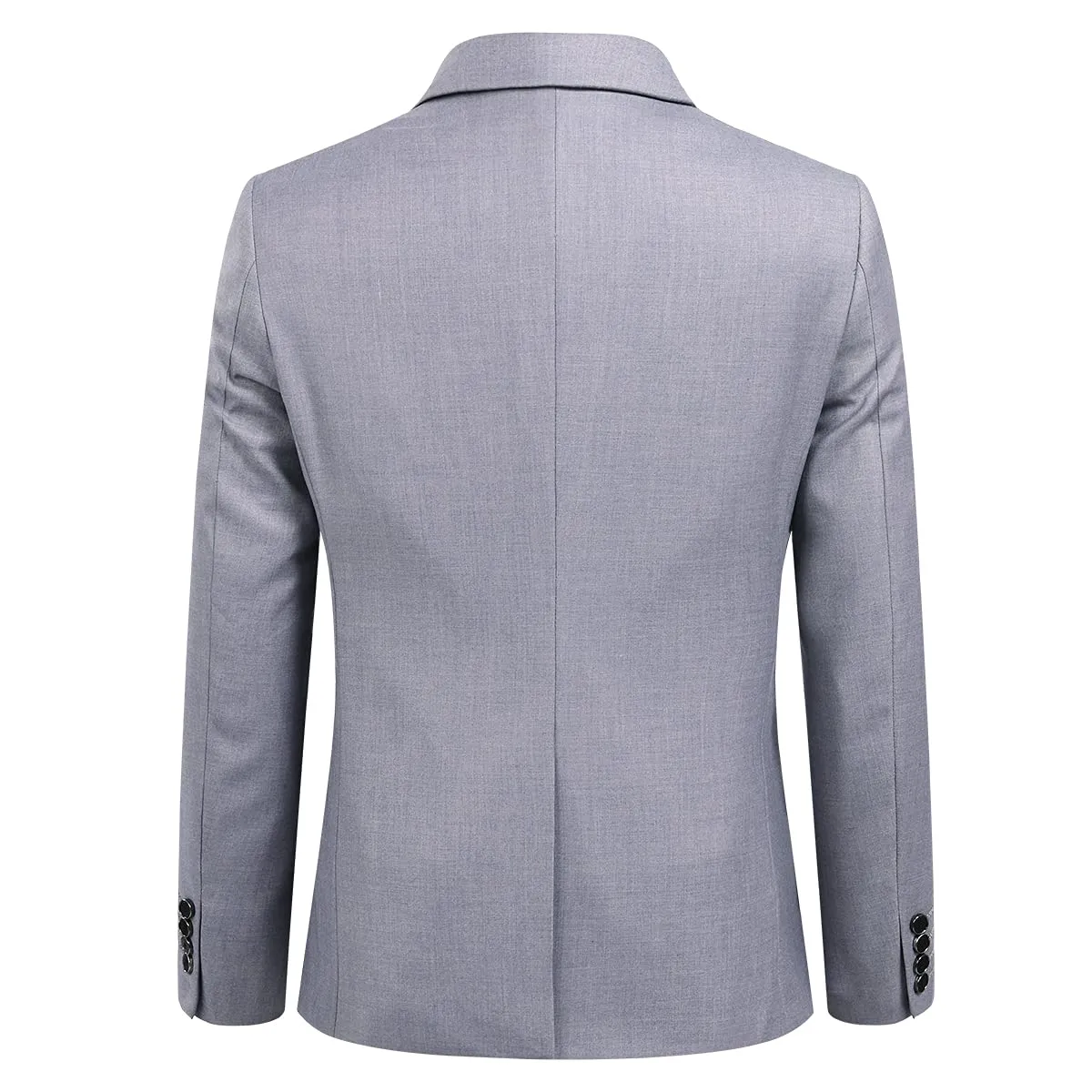 YOUTHUP Abito Uomo 3 Pezzi Slim Fit Blazer Gilet Pantaloni Grigio Chiaro - immagine 3