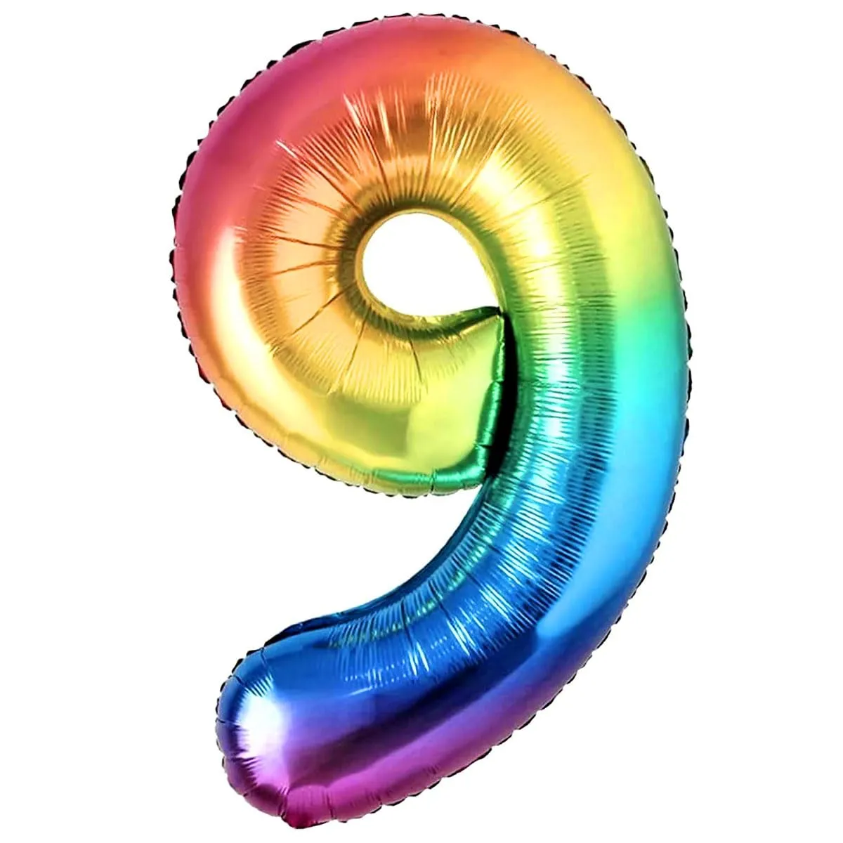 Jonami Palloncino Numero 9 Gigante Multicolore Metallizzato, 100 cm - immagine 1