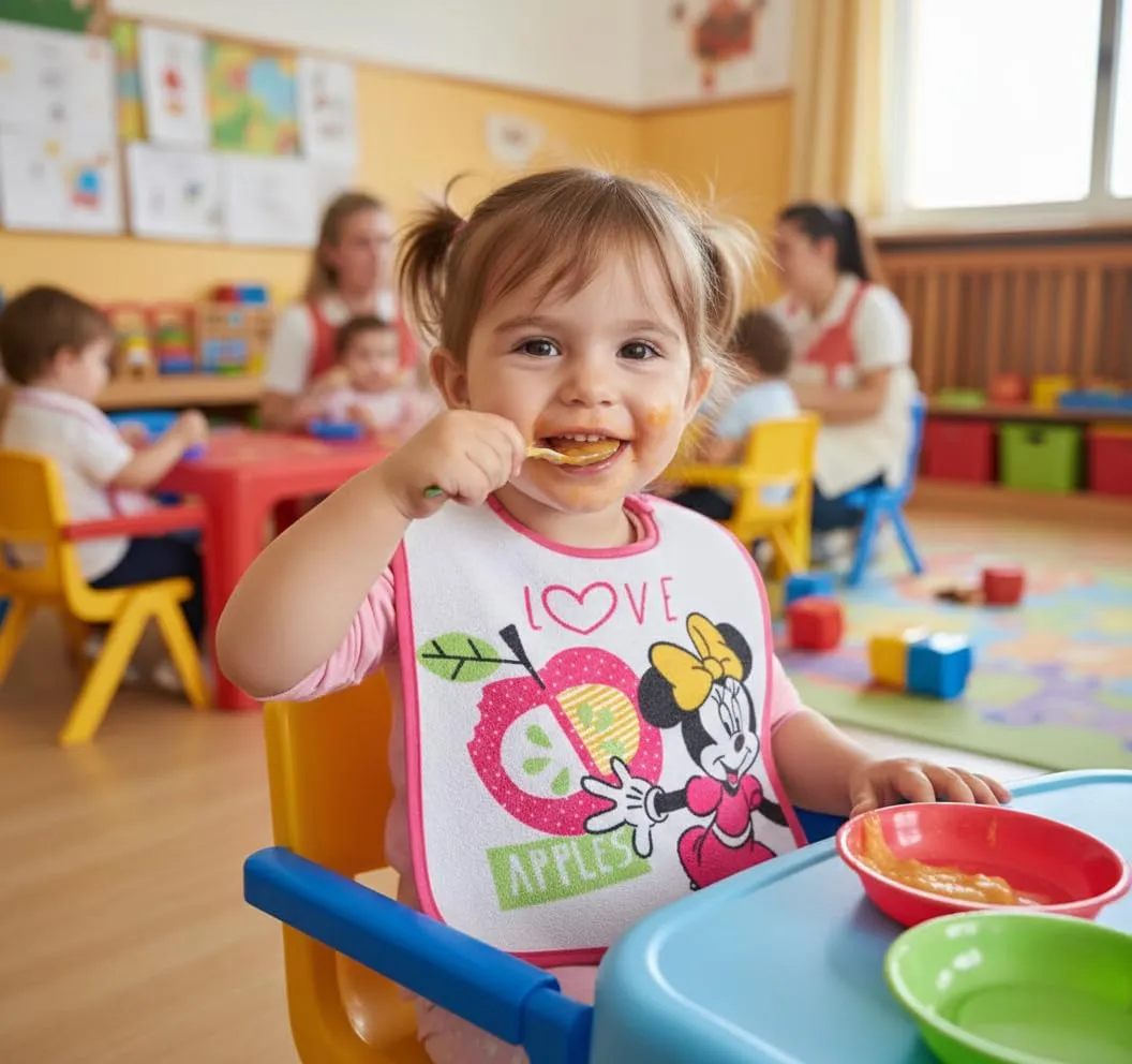 Ellepi Bavaglini Disney Asilo Pappa Elastici in Cotone Impermeabile, Minnie Medio - immagine 2
