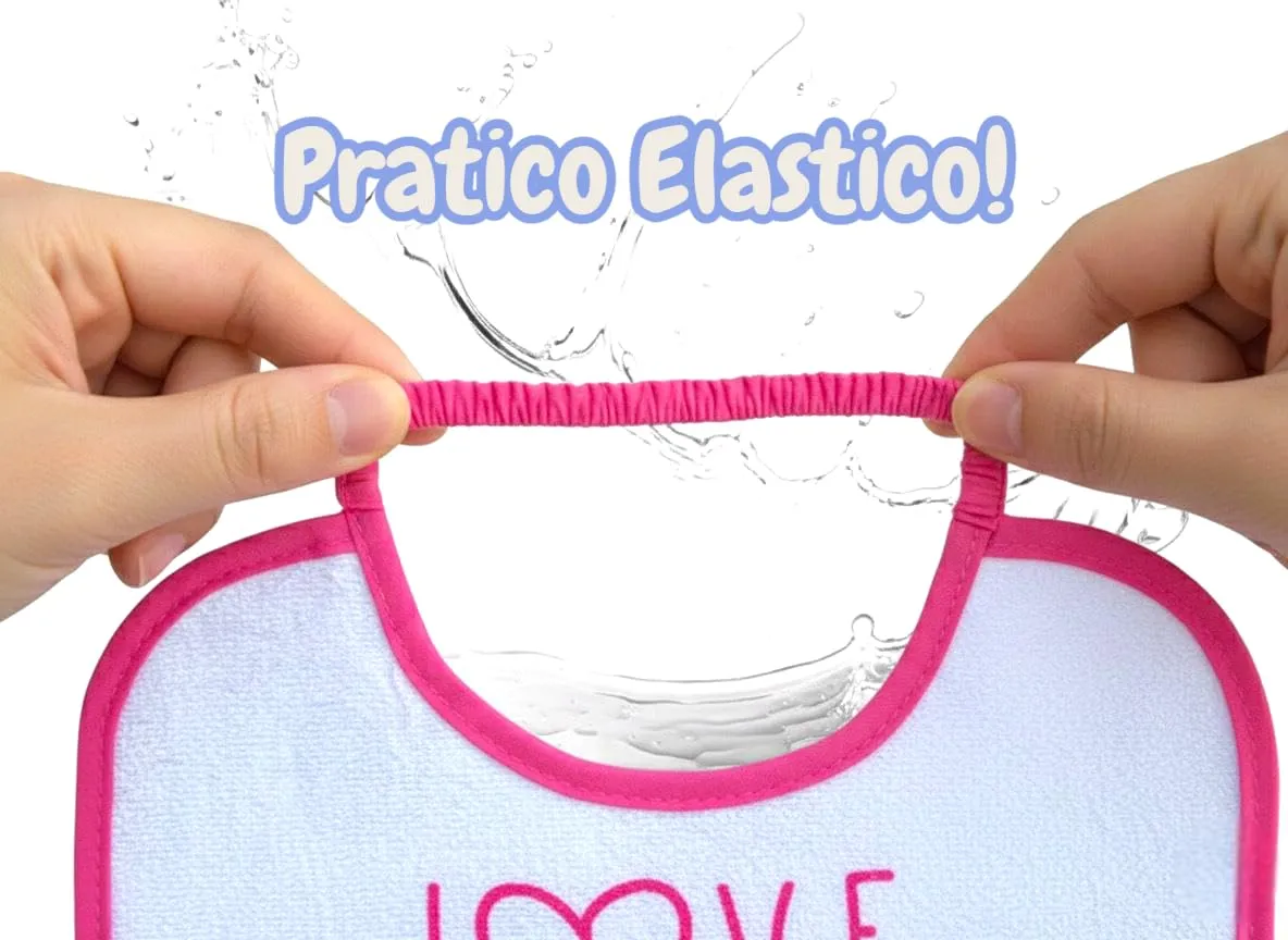 Ellepi Bavaglini Disney Asilo Pappa Elastici in Cotone Impermeabile, Minnie Medio - immagine 4