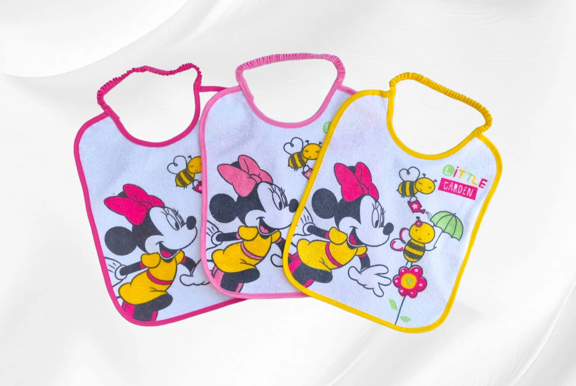 Ellepi Bavaglini Disney Asilo Pappa Elastici in Cotone Impermeabile, Minnie Medio - immagine 9