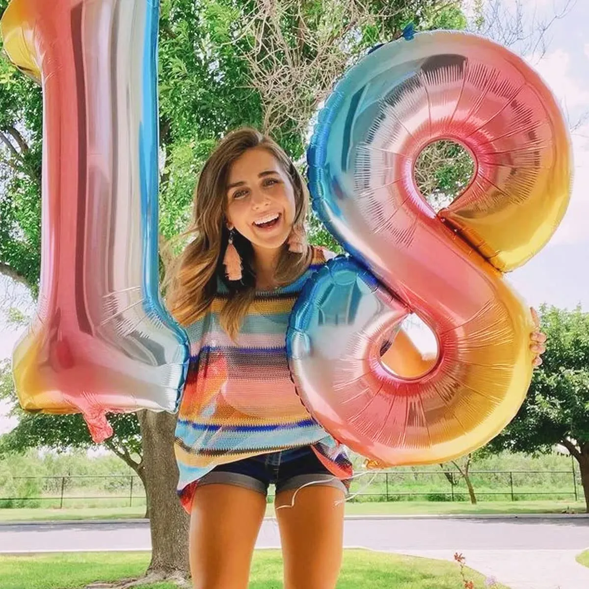 Jonami Palloncino Numero 8 Gigante Multicolore Pastello, 100 cm - immagine 5