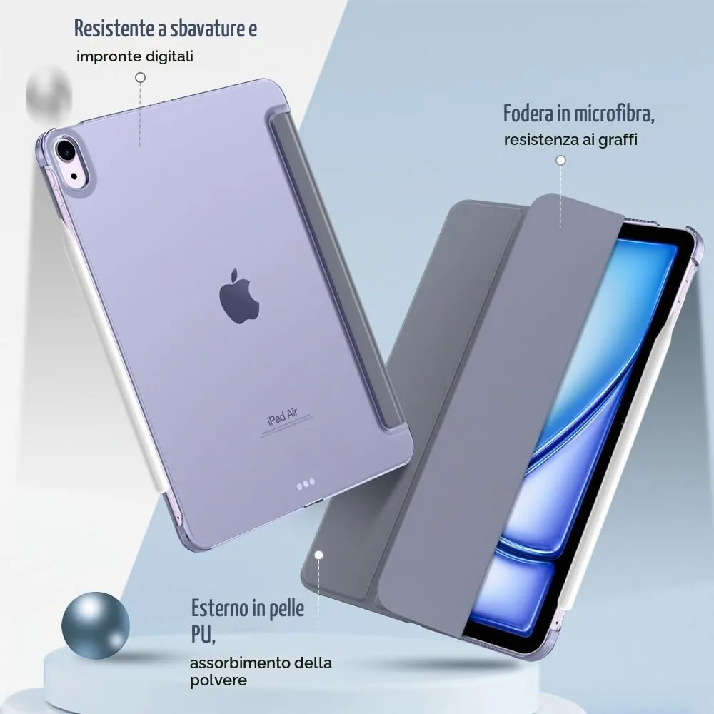 TiMOVO Cover per iPad Air 11" (M4/M3/M2) e iPad Air 5ª/4ª Gen 10.9", Grigio Viola - immagine 4