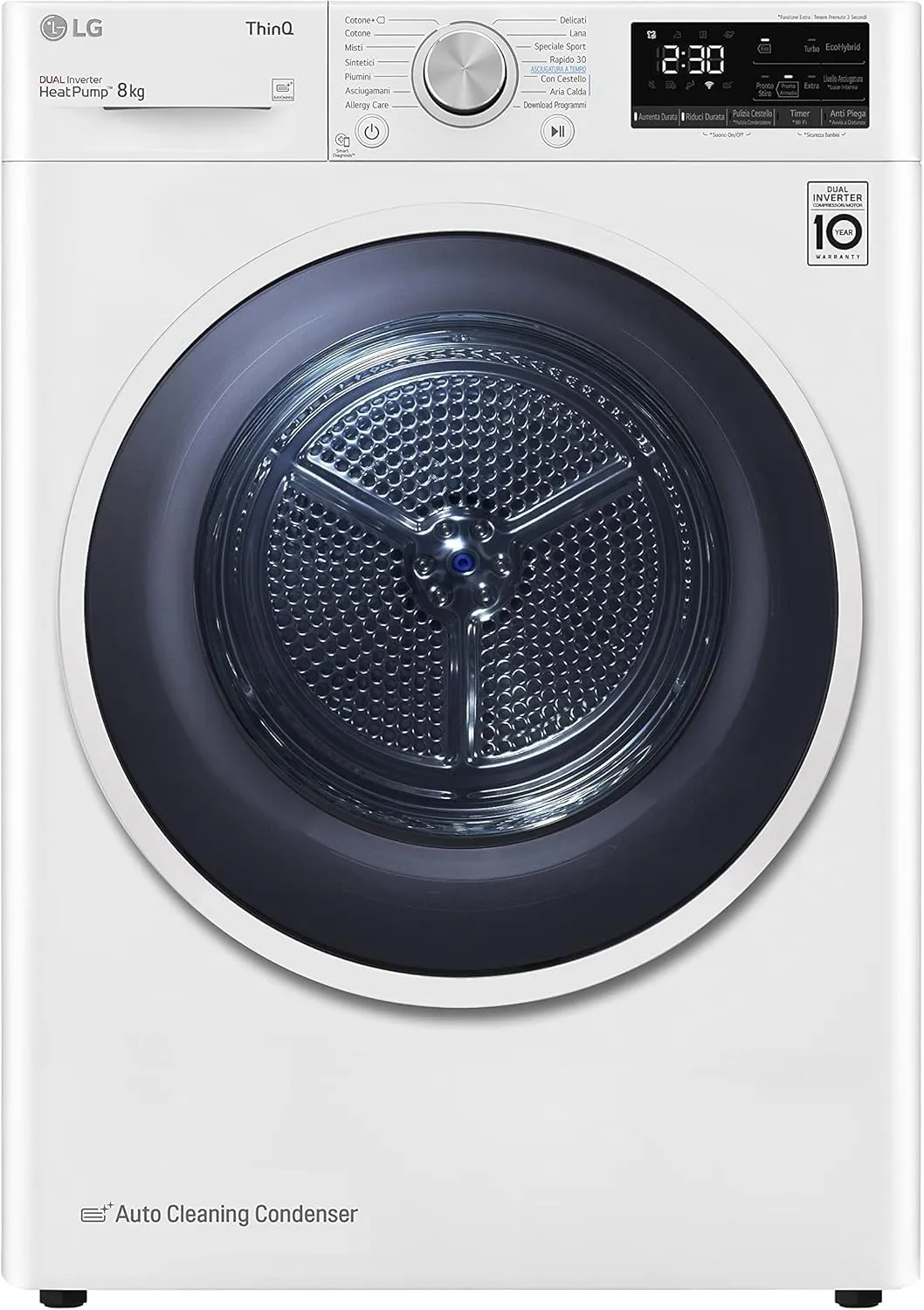 LG RH80V9AVHN Asciugatrice Pompa di Calore 8 kg Classe C Bianco - immagine 1