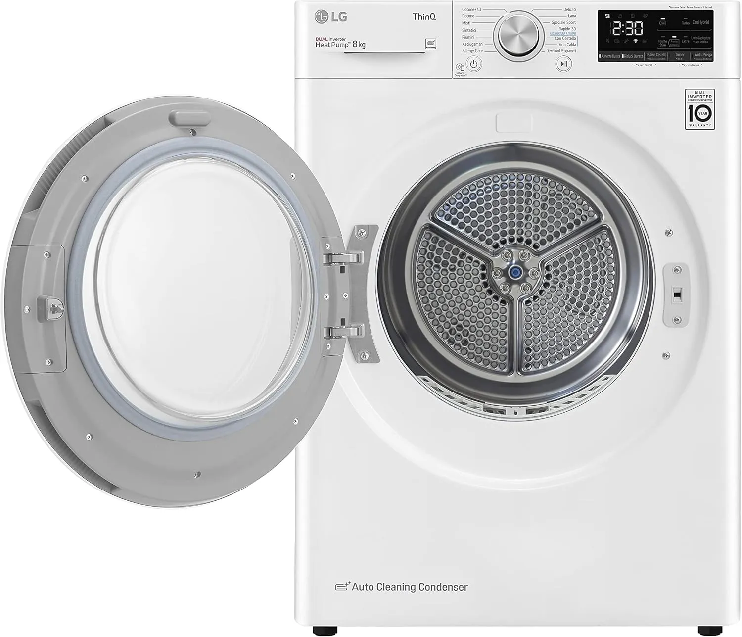 LG RH80V9AVHN Asciugatrice Pompa di Calore 8 kg Classe C Bianco - immagine 4