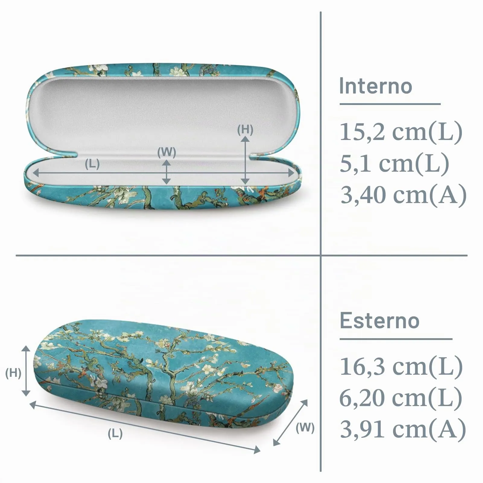 FINTIE Custodia Occhiali Rigida Floreale, Pelle Sintetica, AGSB - immagine 7
