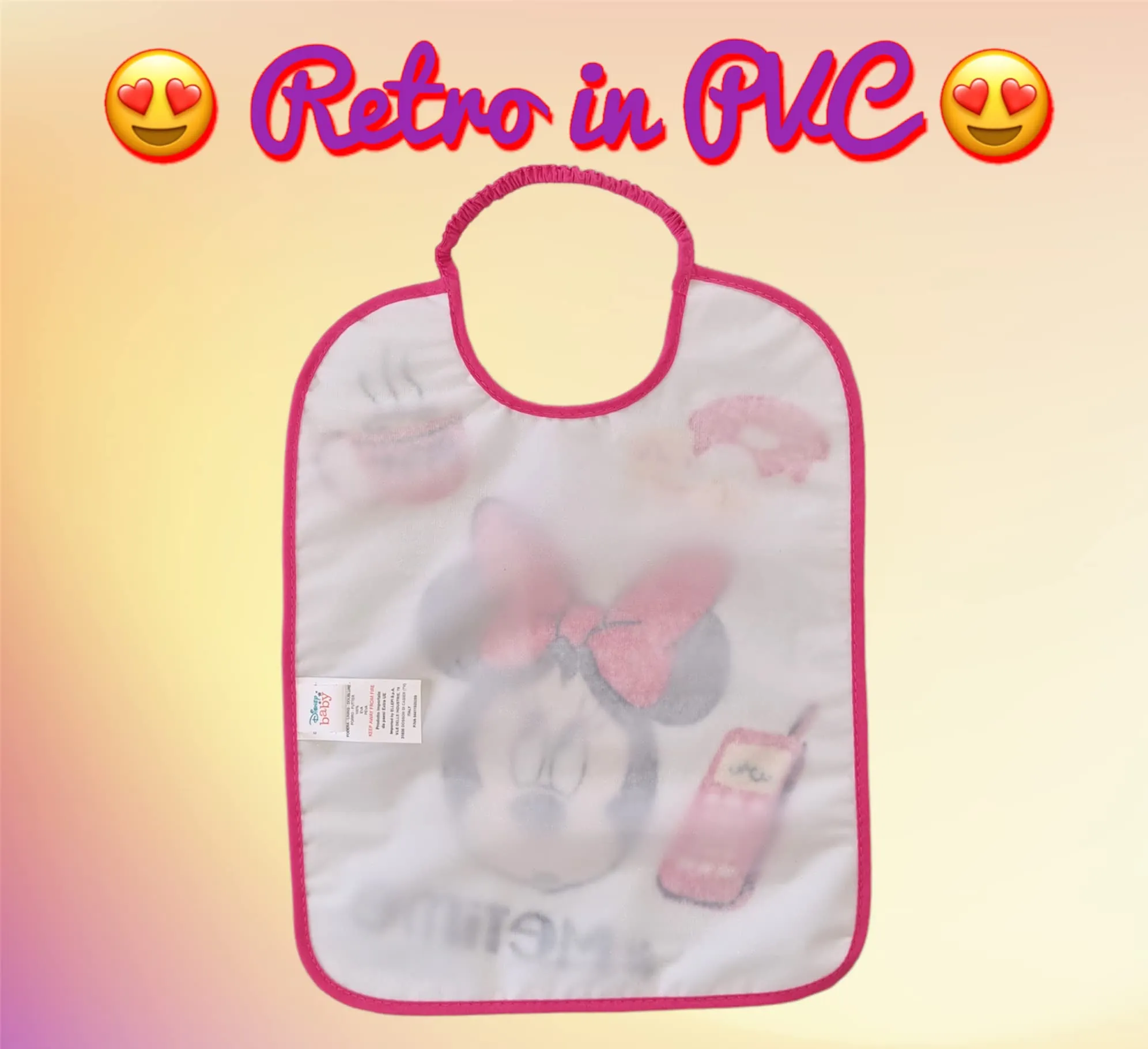 Ellepi Bavaglini Disney Minnie Grande, Cotone Impermeabili con Elastico - immagine 5