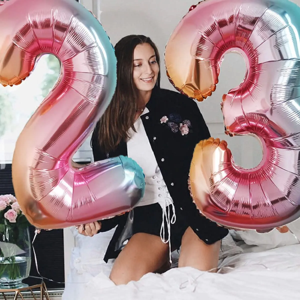 Jonami Palloncino Numero 1 Gigante Multicolore Pastello, 100 cm - immagine 4