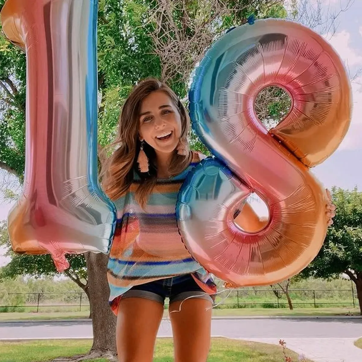 Jonami Palloncino Numero 1 Gigante Multicolore Pastello, 100 cm - immagine 5