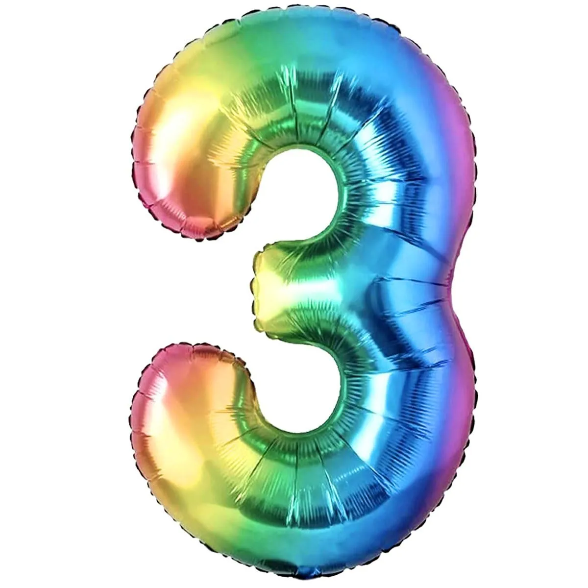 Jonami Palloncino Numero 3 Gigante Multicolore Metallizzato 100 cm - immagine 1