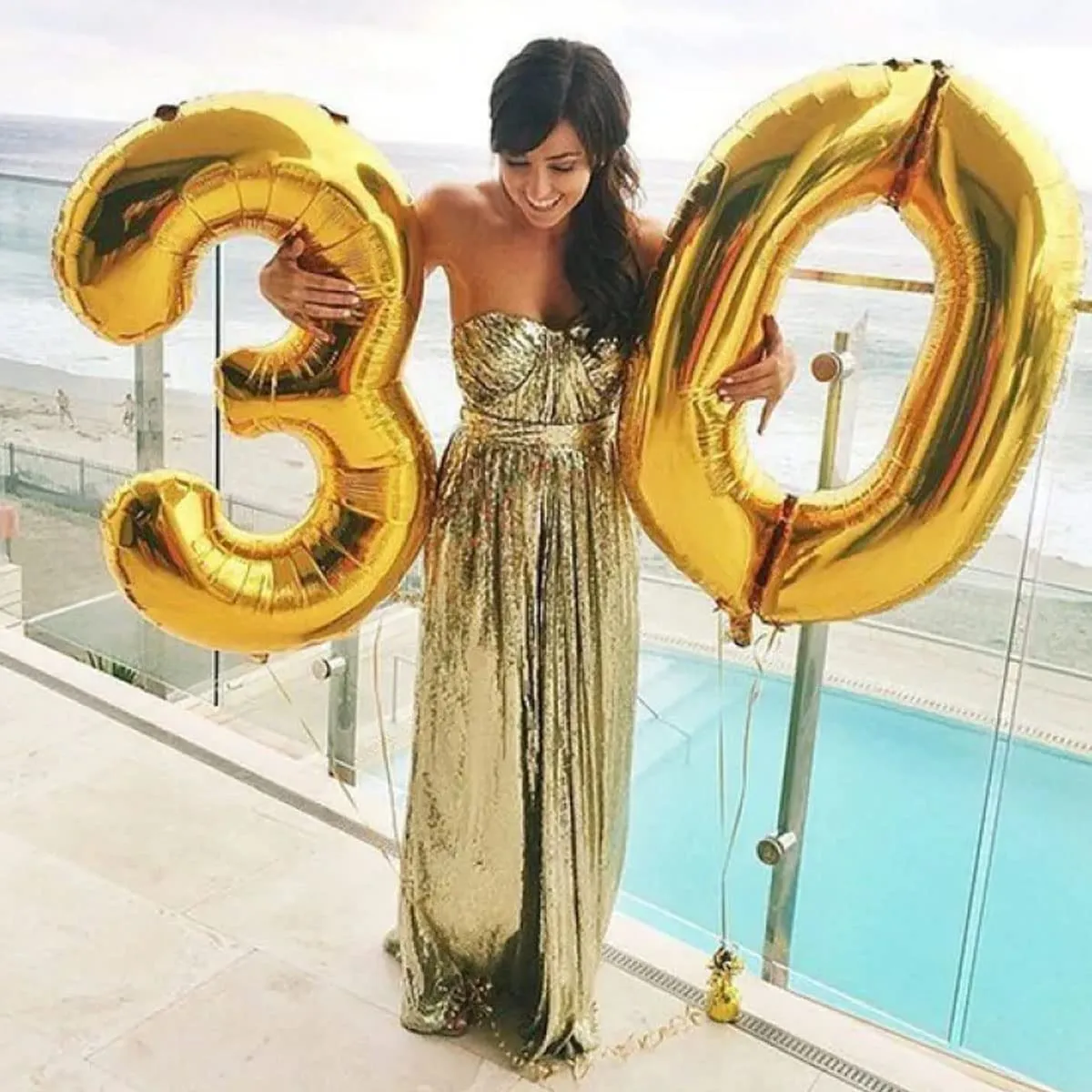 Jonami Palloncino Numero 0 Gigante Oro, 100 cm - immagine 5