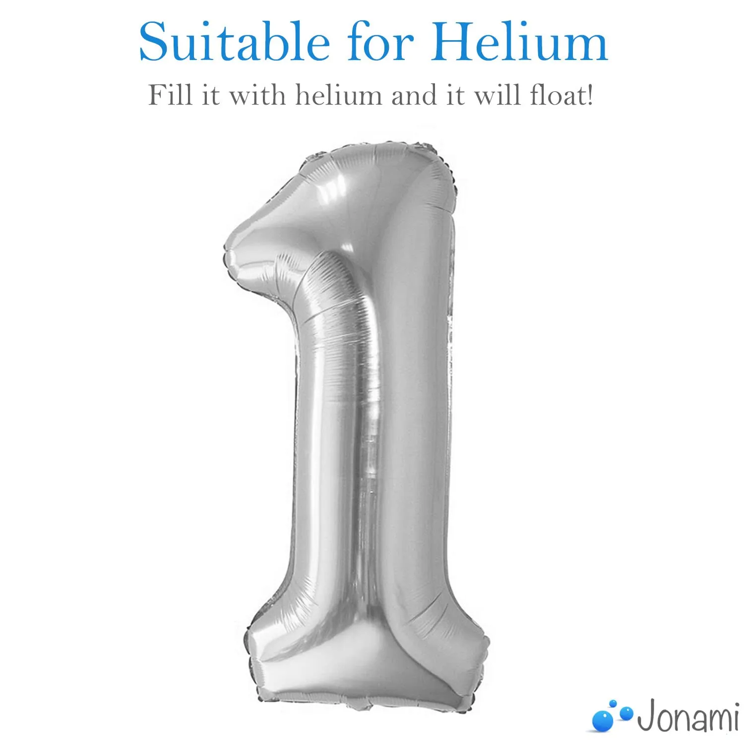 Jonami Palloncino Numero 1 Gigante Argento, 100 cm - immagine 3
