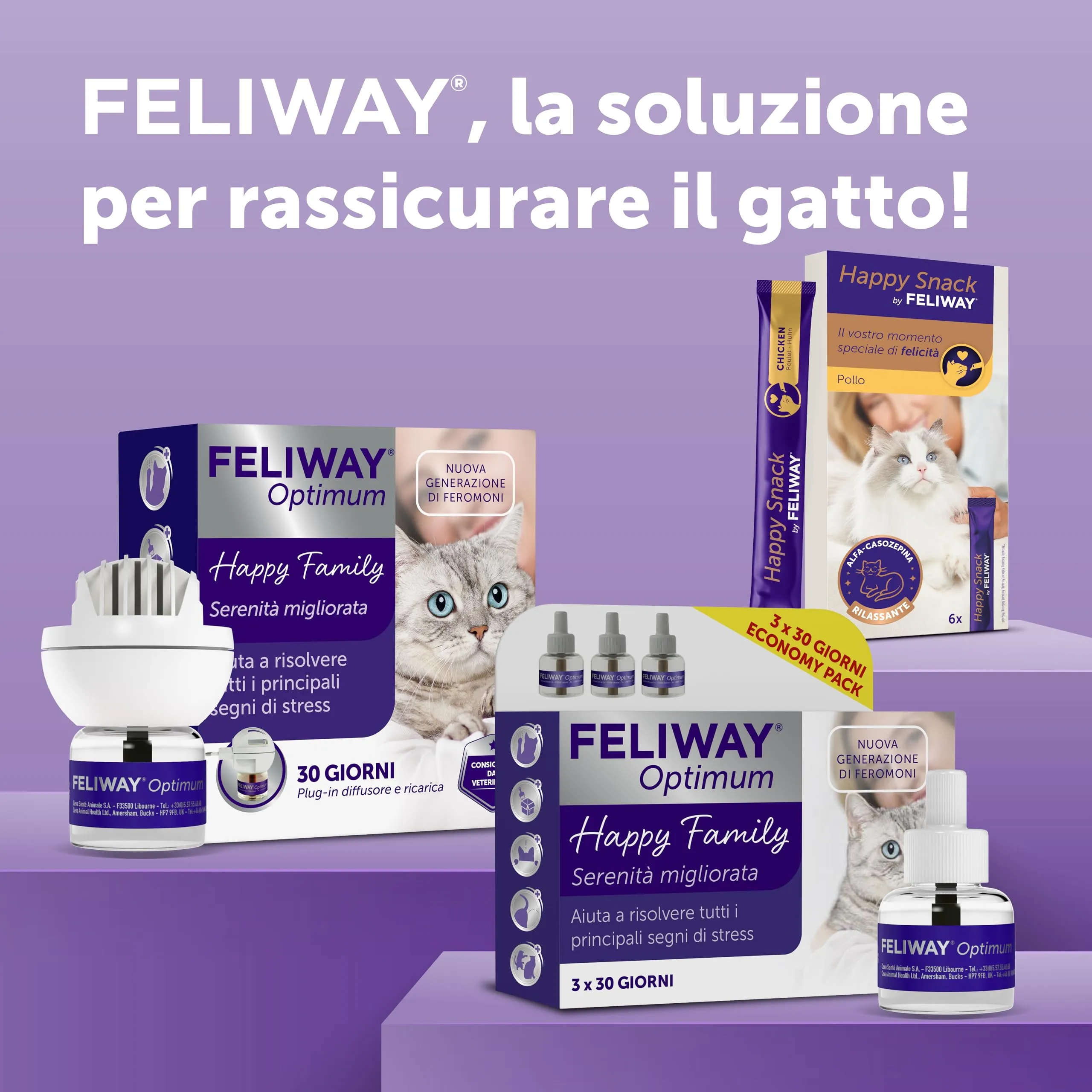 FELIWAY Optimum Ricarica di Feromoni Calmanti per Gatti, 3x48ml - immagine 9