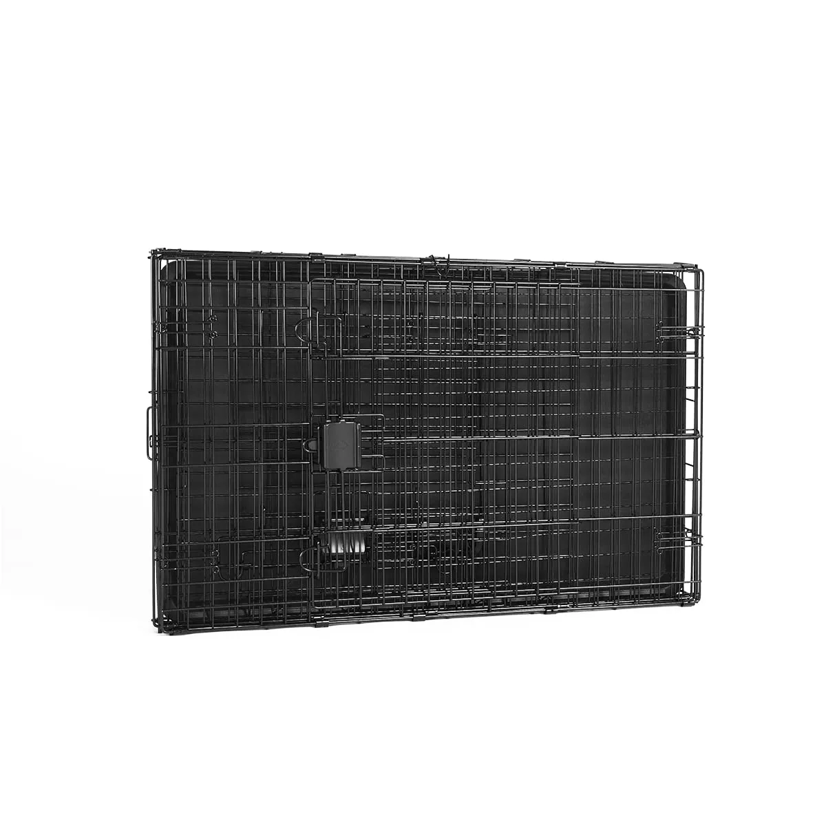 Amazon Basics Gabbia per Cani in Metallo Pieghevole con Vassoio Rimovibile e Doppio Sportello, Nero, 91 x 58 x 64 cm - immagine 5