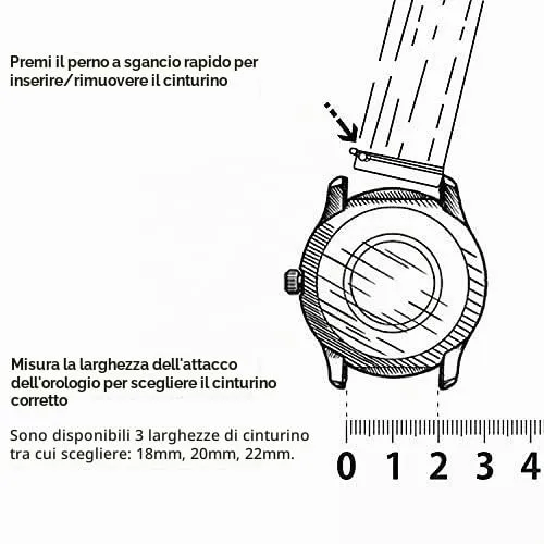 Fullmosa Cinturino Orologio 20mm in Vera Pelle a Sgancio Rapido - immagine 4