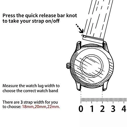 Fullmosa Cinturino Orologio 22mm in Vera Pelle a Sgancio Rapido - immagine 4