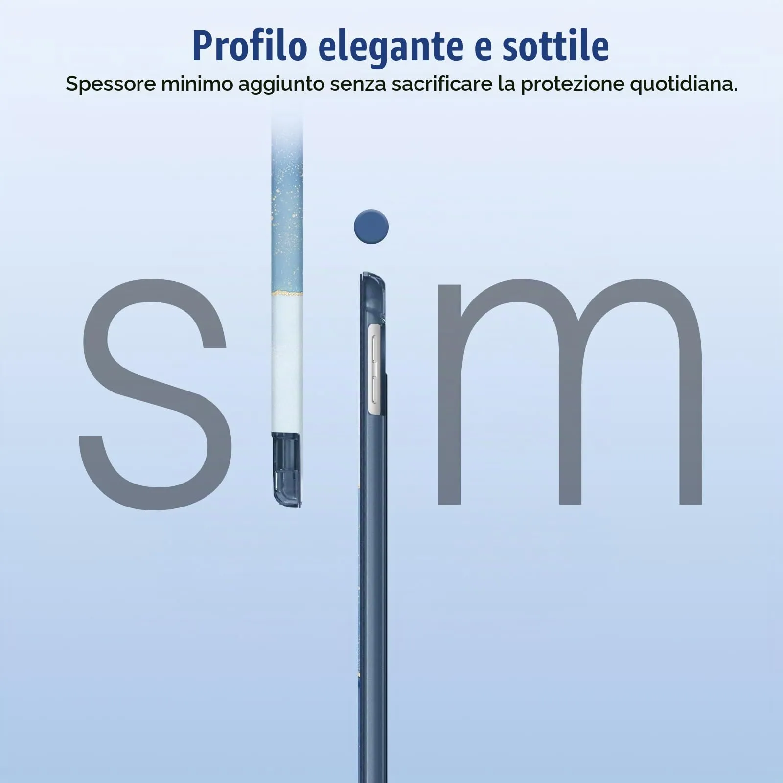 FINTIE Cover per iPad 10.2 Pollici (9a/8a/7a Generazione, 2019-2021) - Marmo Z-Ocean Marble - immagine 4