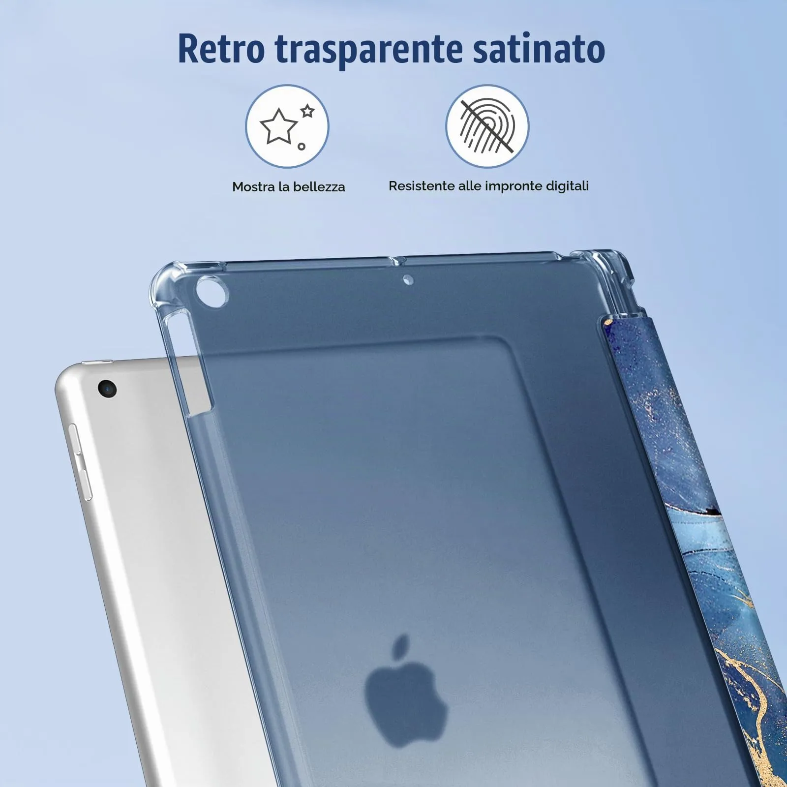 FINTIE Cover per iPad 10.2 Pollici (9a/8a/7a Generazione, 2019-2021) - Marmo Z-Ocean Marble - immagine 5
