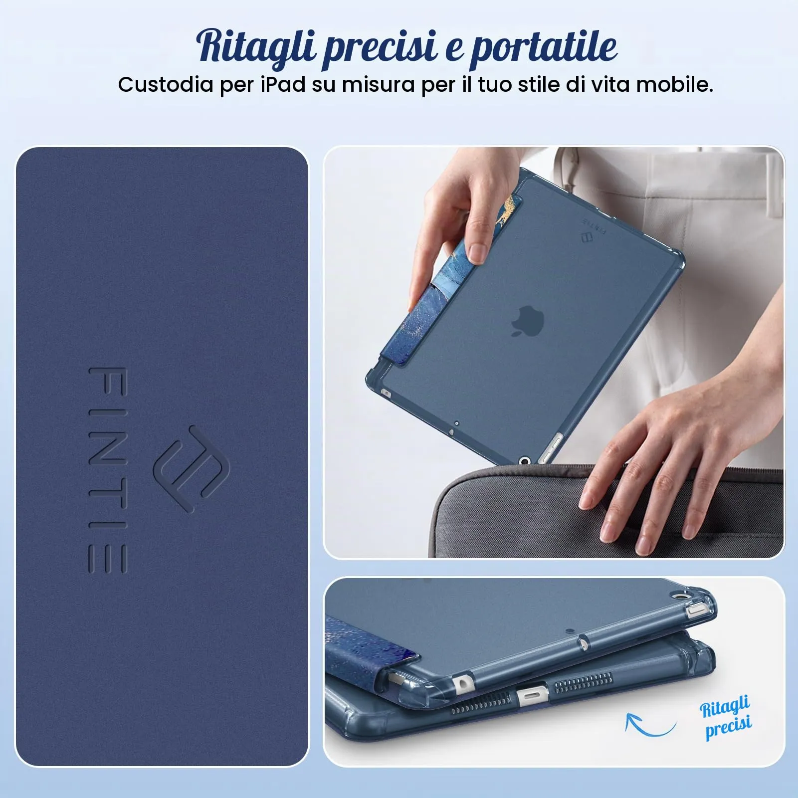 FINTIE Cover per iPad 10.2 Pollici (9a/8a/7a Generazione, 2019-2021) - Marmo Z-Ocean Marble - immagine 7