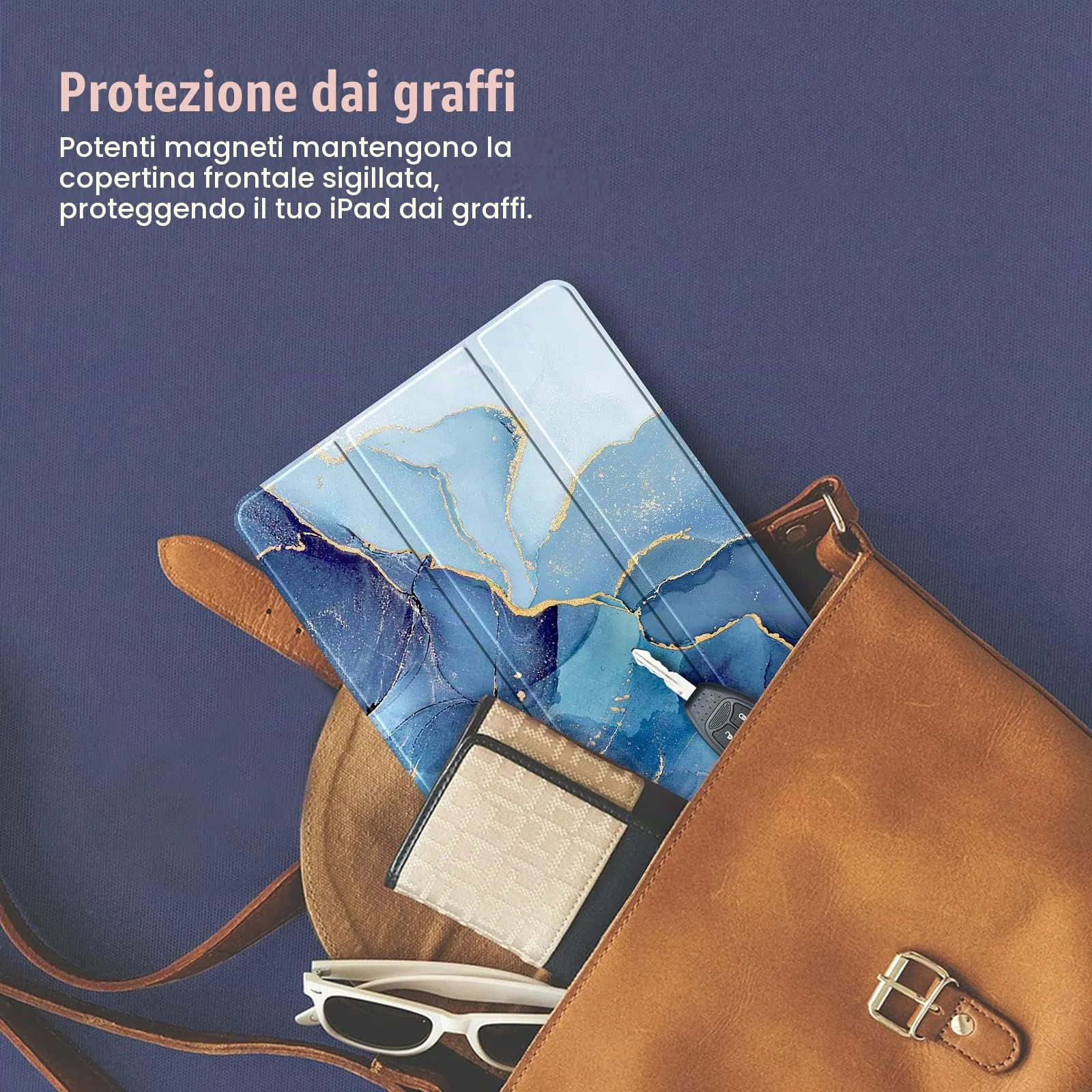 FINTIE Cover per iPad 10.2 Pollici (9a/8a/7a Generazione, 2019-2021) - Marmo Z-Ocean Marble - immagine 9