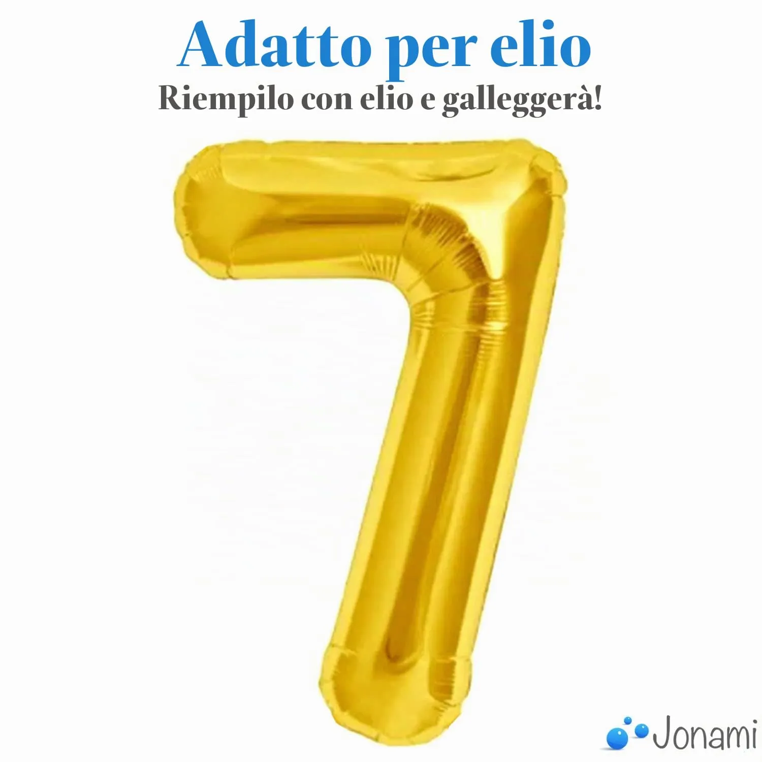 Jonami Palloncino Numero 7 Gigante Oro, 100 cm - immagine 3