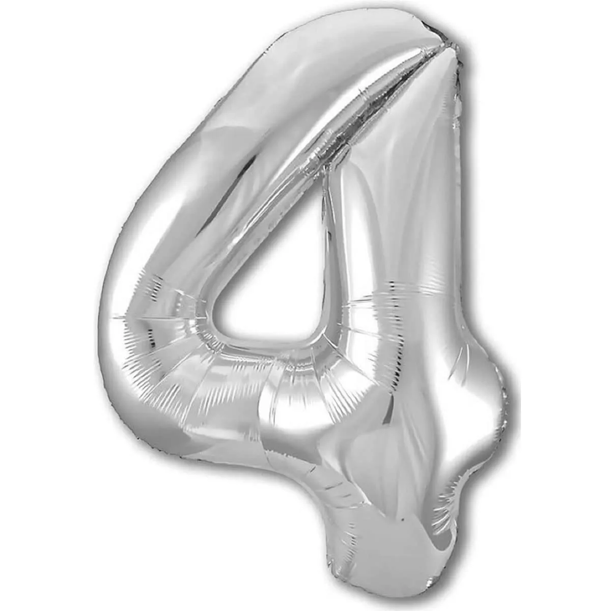 Jonami Palloncino Numero 4 Gigante 100 cm Argento - immagine 1