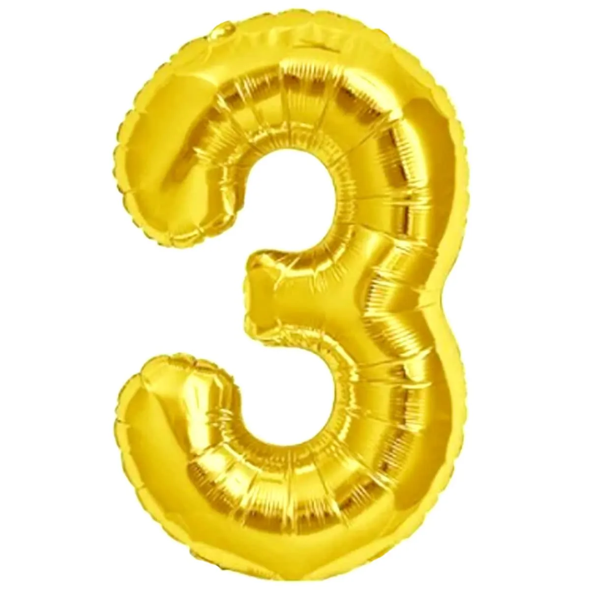 Jonami Palloncino Numero 3 Gigante Oro, 100 cm - immagine 1