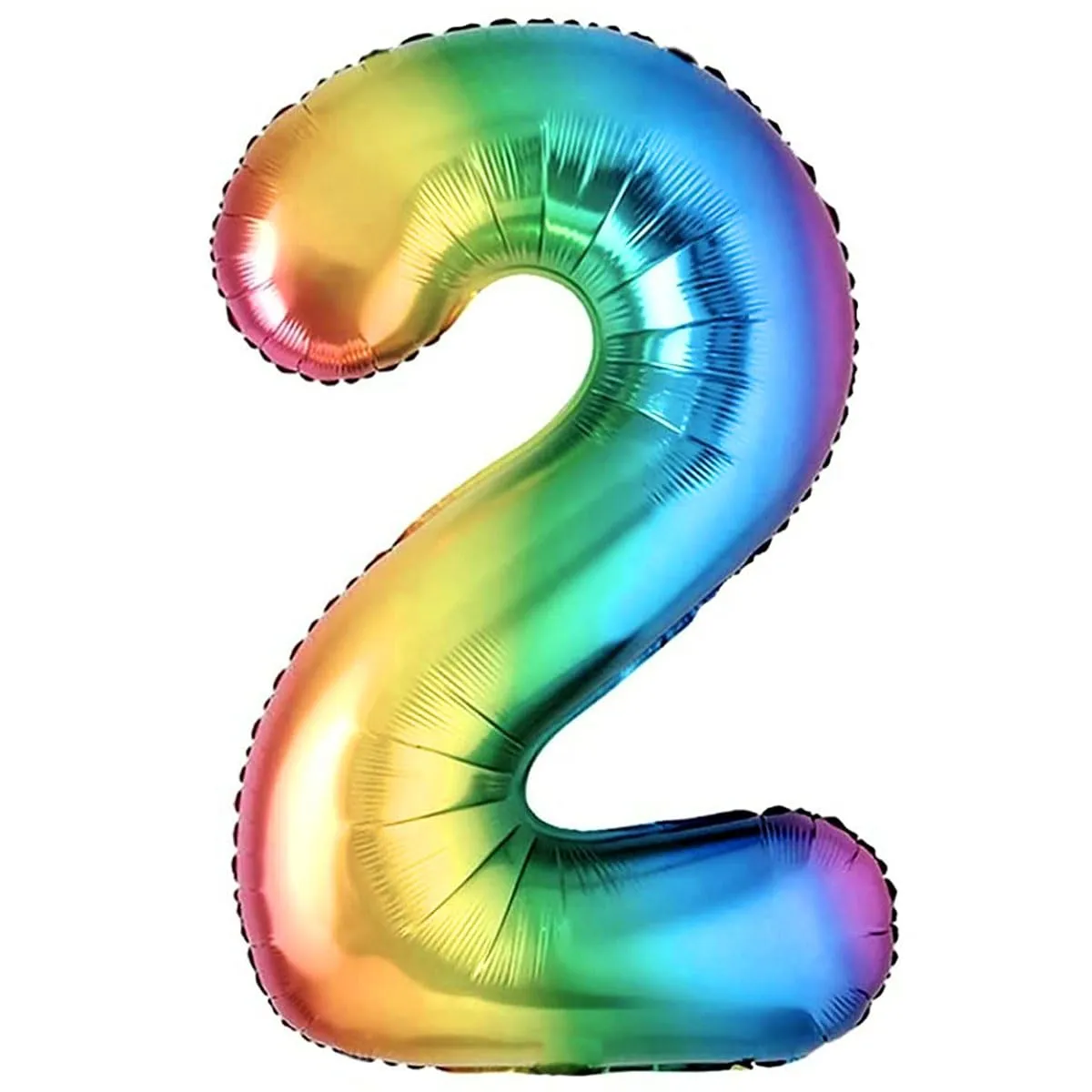 Jonami Palloncino Numero 2 Gigante Multicolore Metallizzato 100 cm - immagine 1