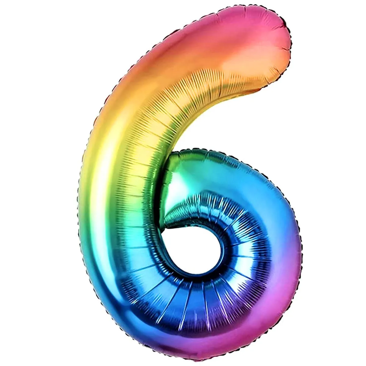 Jonami Palloncino Numero 6 Gigante Multicolore Metallizzato, 100 cm - immagine 1