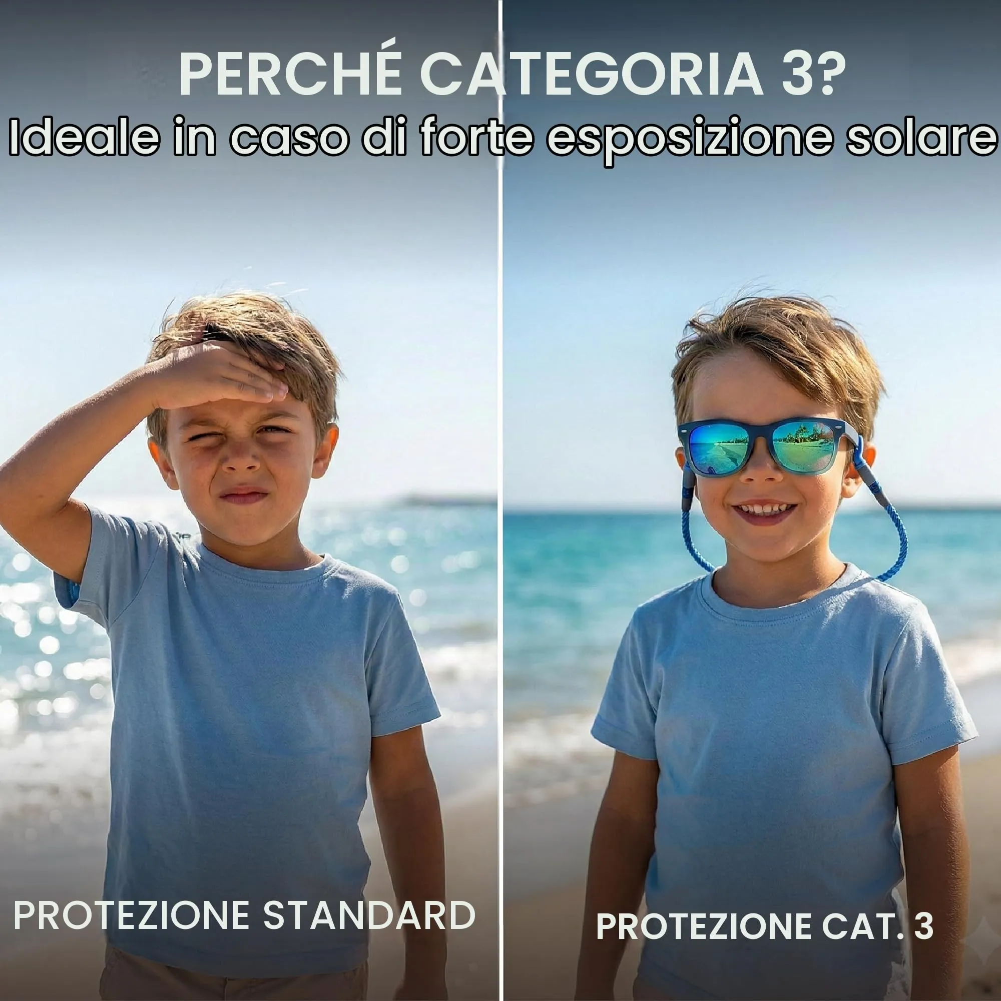 Kiddus Occhiali da Sole Polarizzati per Bambino e Bambina 4-7 Anni, UV400 CAT3 - immagine 3