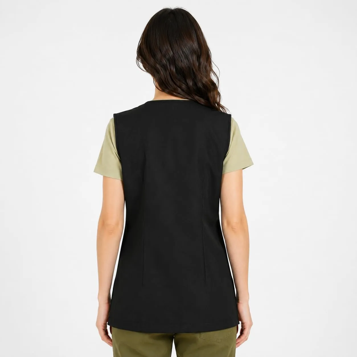 Etrexonline Casacca Donna Senza Maniche con Bottoni per Pulizia e Lavoro, Cuore, XL - immagine 2