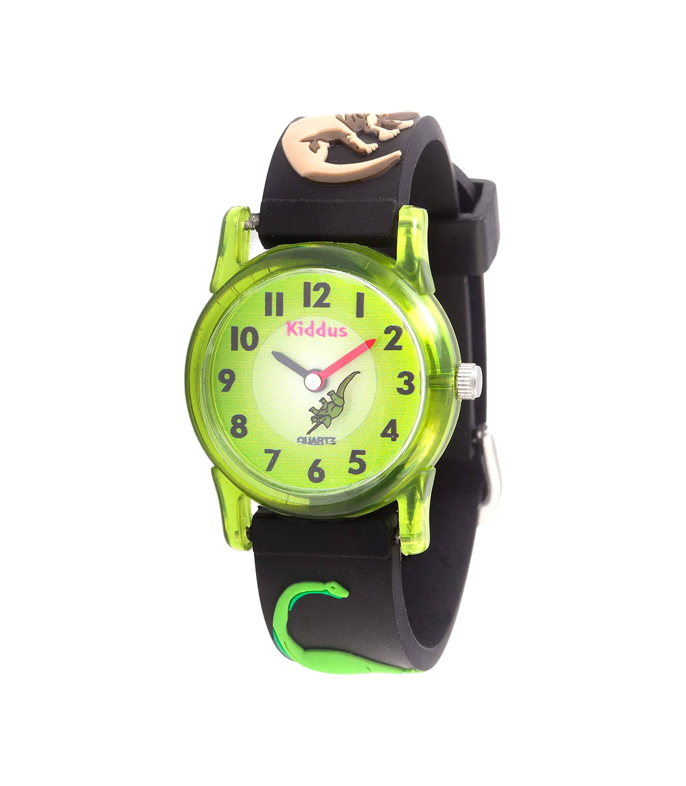 Kiddus Orologio Analogico Didattico per Bambini 5-10 Anni, Dino - immagine 1