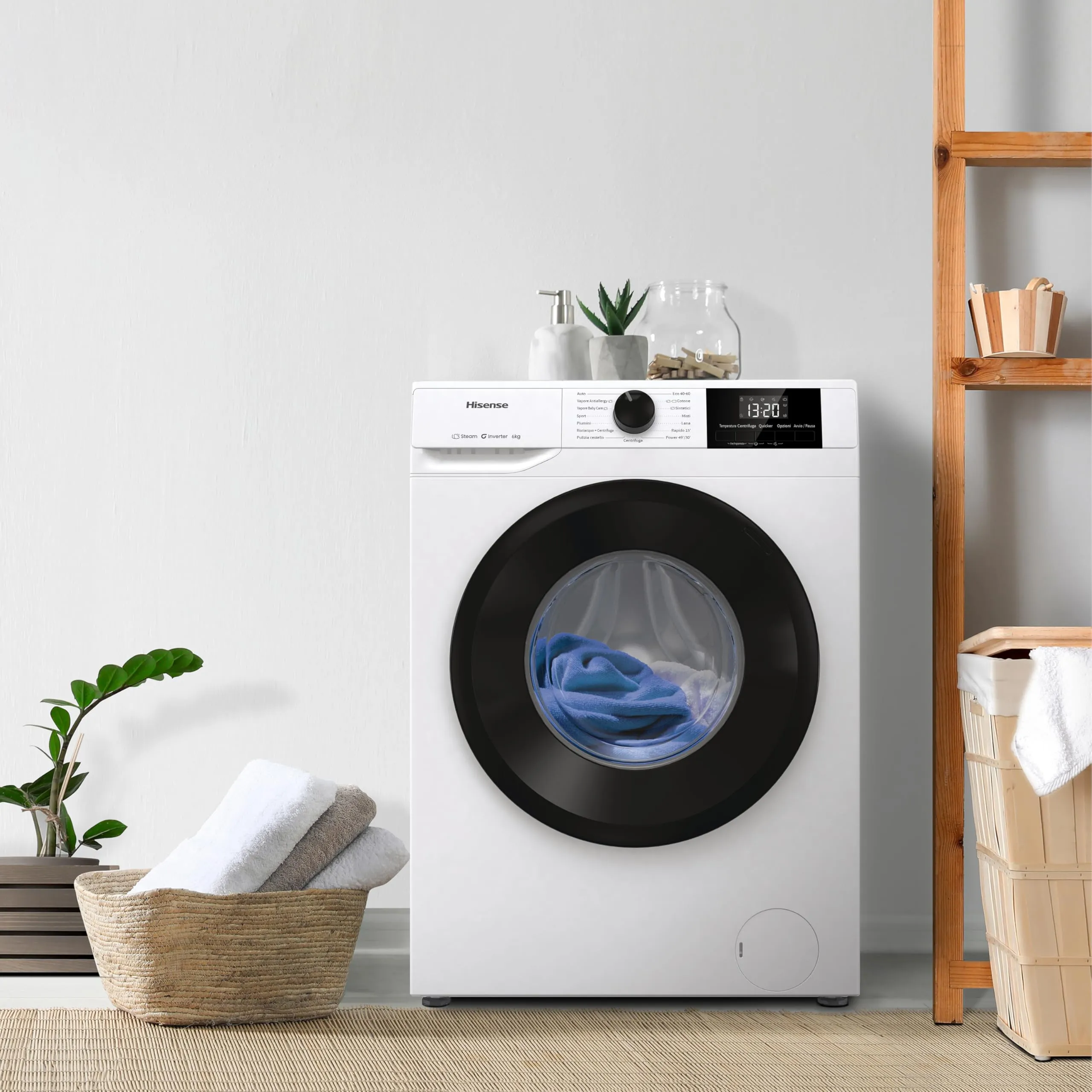 Hisense WF1G6021BW Lavatrice Slim Carica Frontale 6 kg Classe B Bianco - immagine 6