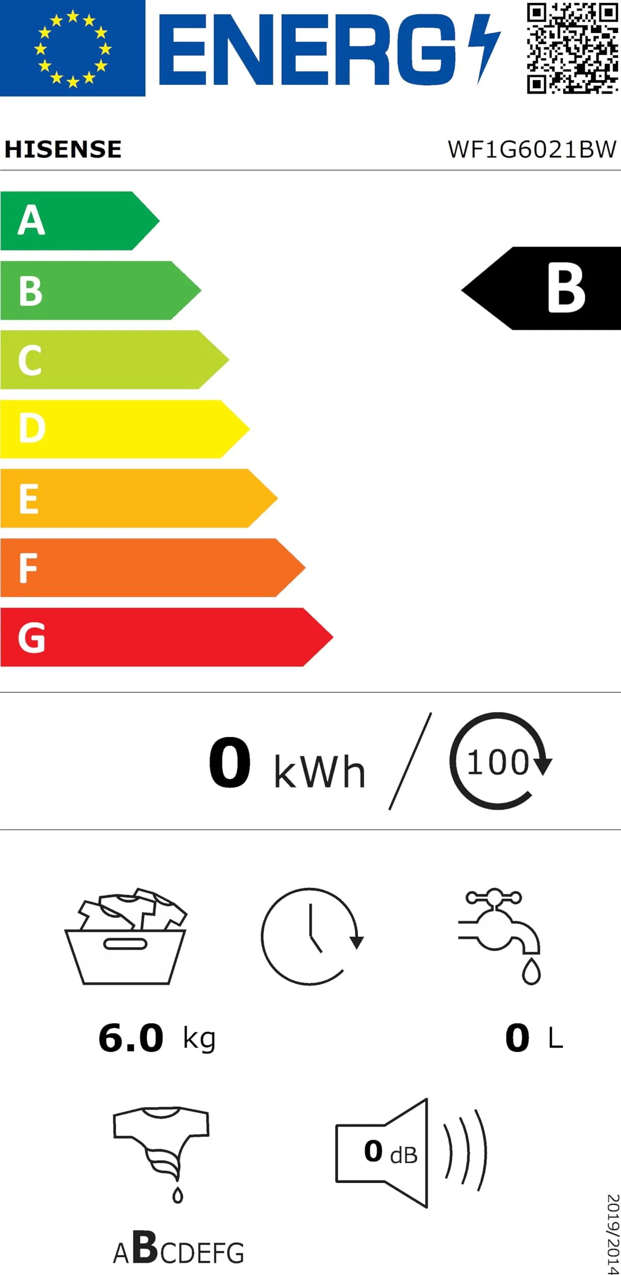 Hisense WF1G6021BW Lavatrice Slim Carica Frontale 6 kg Classe B Bianco - immagine 10
