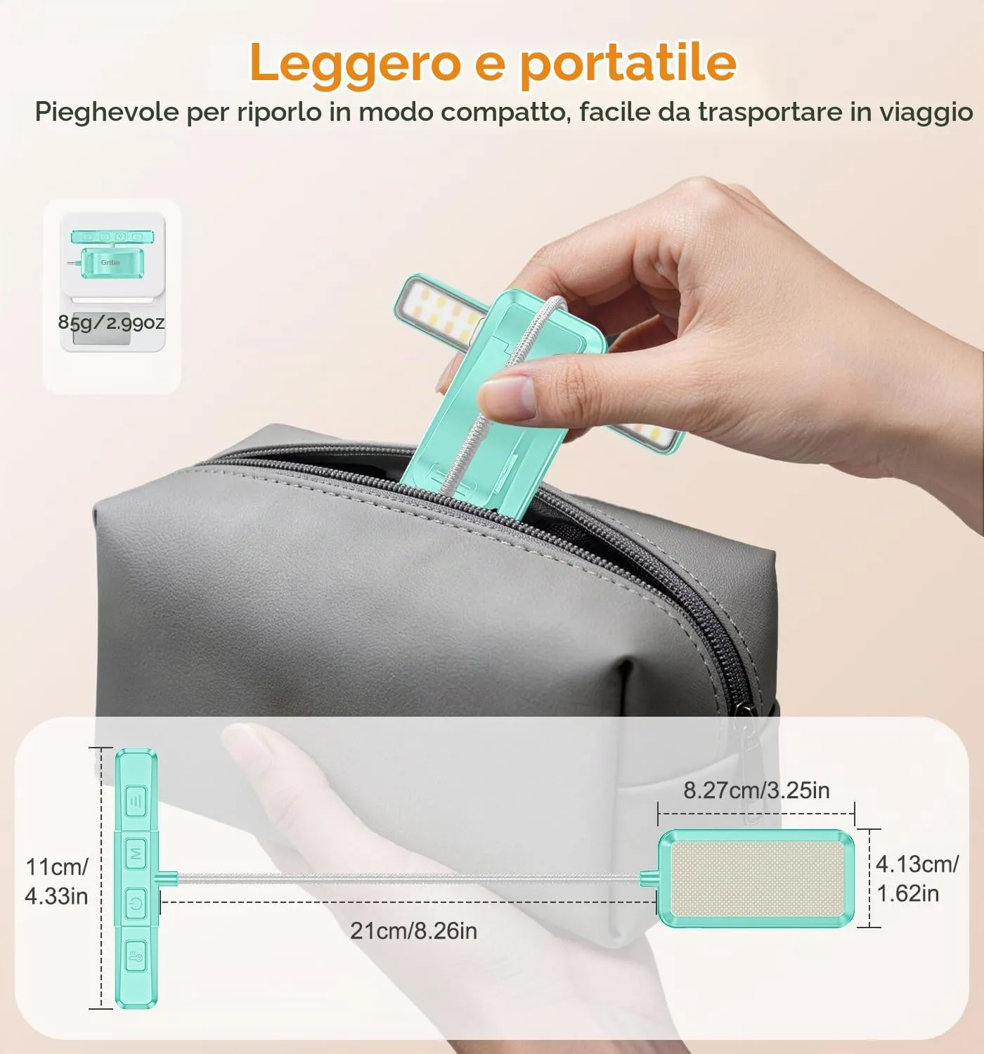 Gritin 2026 Luce per Lettura Libri a Letto - 32 LED Spettro Completo - immagine 9