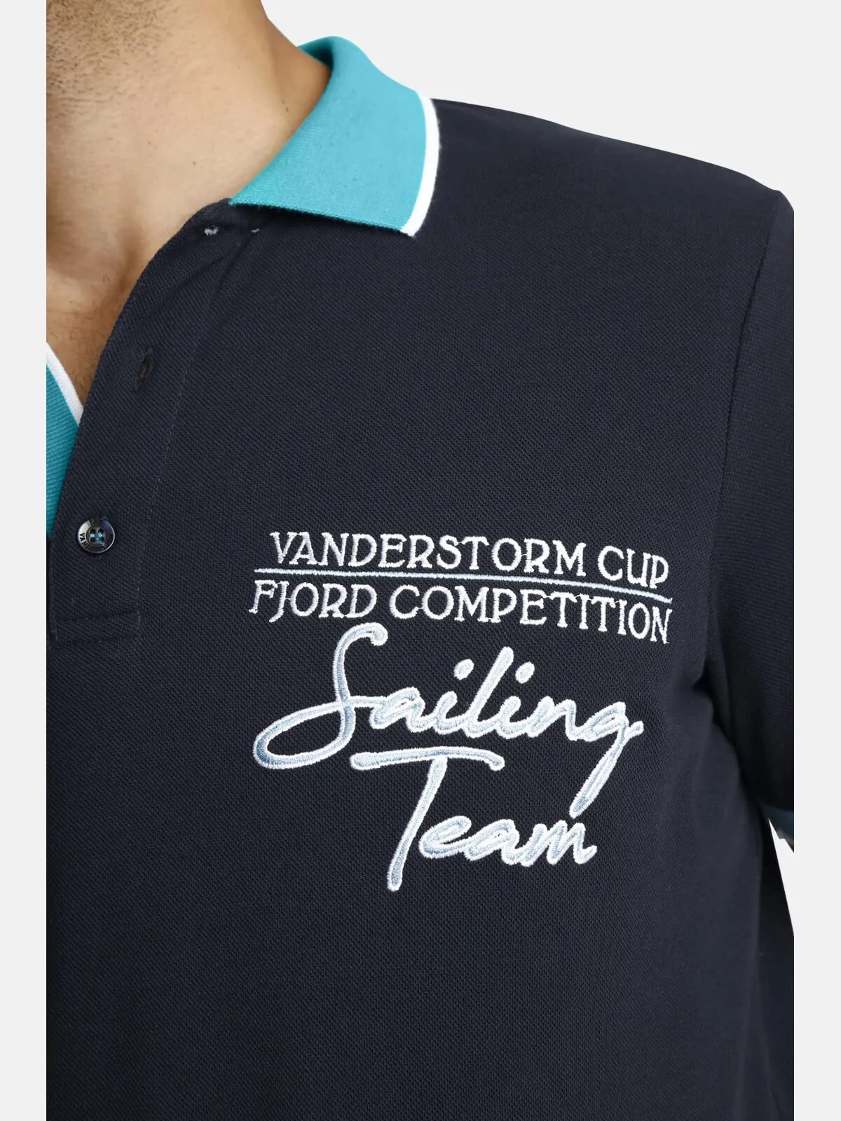 Jan Vanderstorm Polo da uomo Iwar, Blu scuro, 3XL - immagine 4