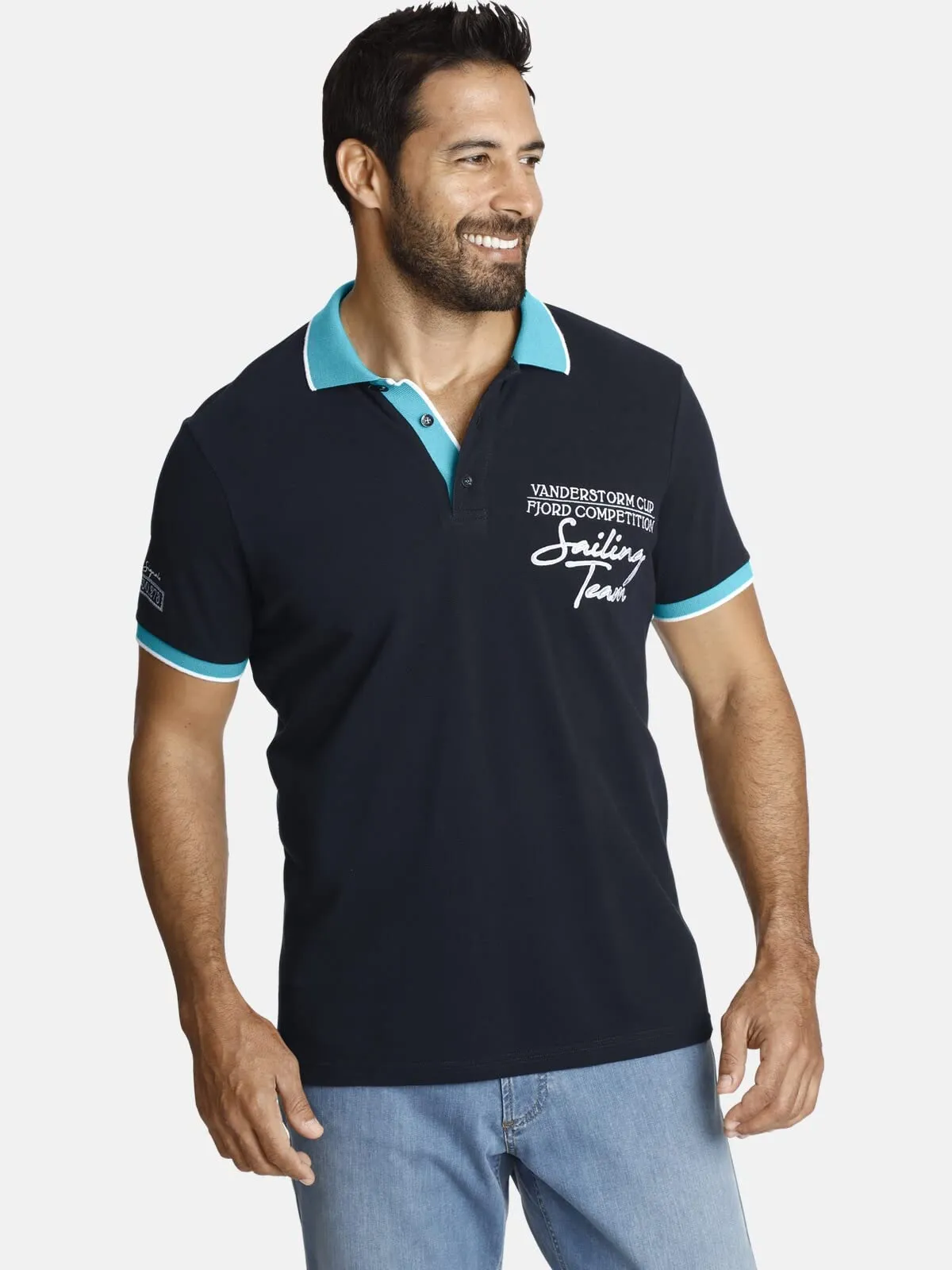 Jan Vanderstorm Polo da uomo Iwar, Blu scuro, XL - immagine 2